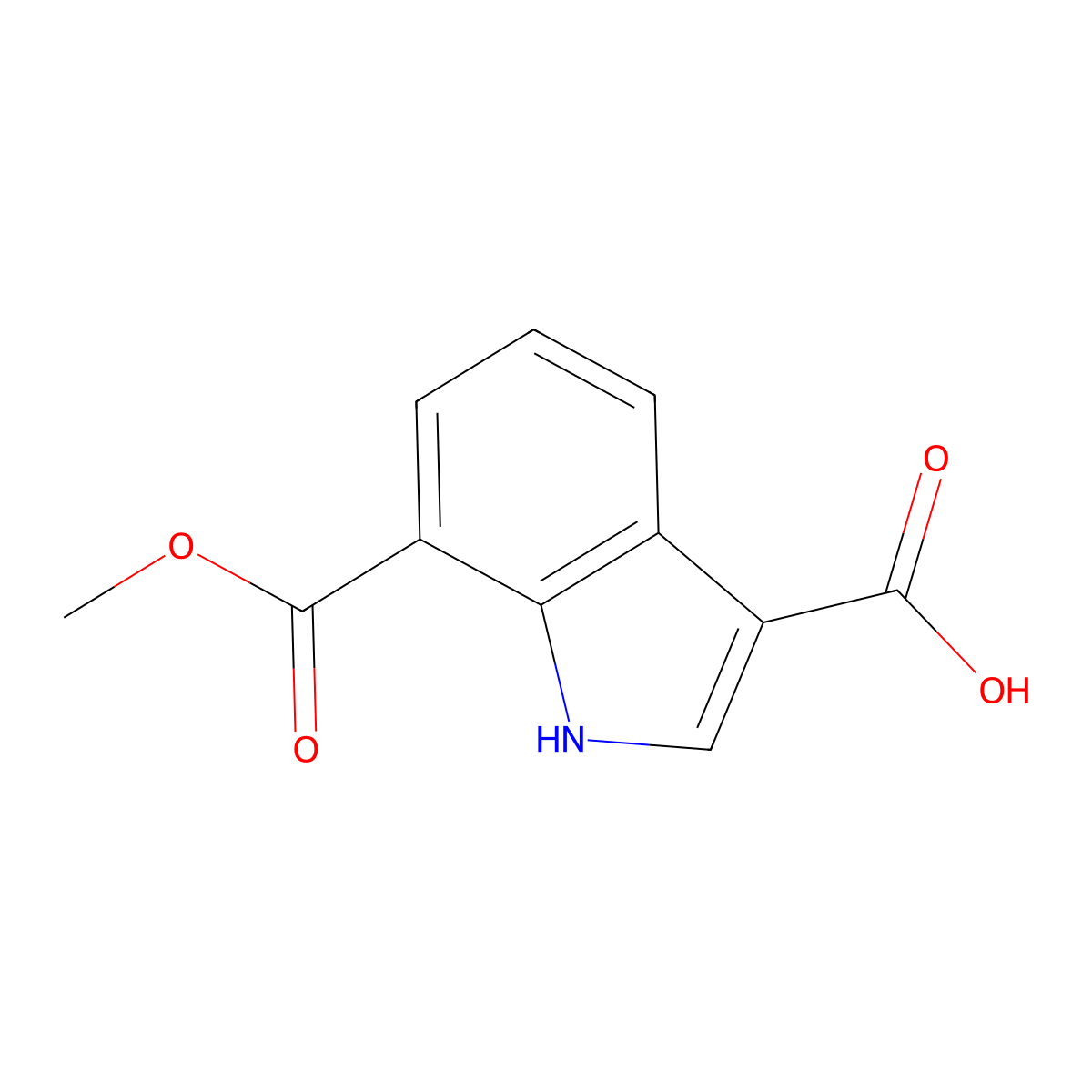 7-(methoxycarbonyl)-1H-indole-3-carboxylic acid molecular structure, CAS 2167685-29-0