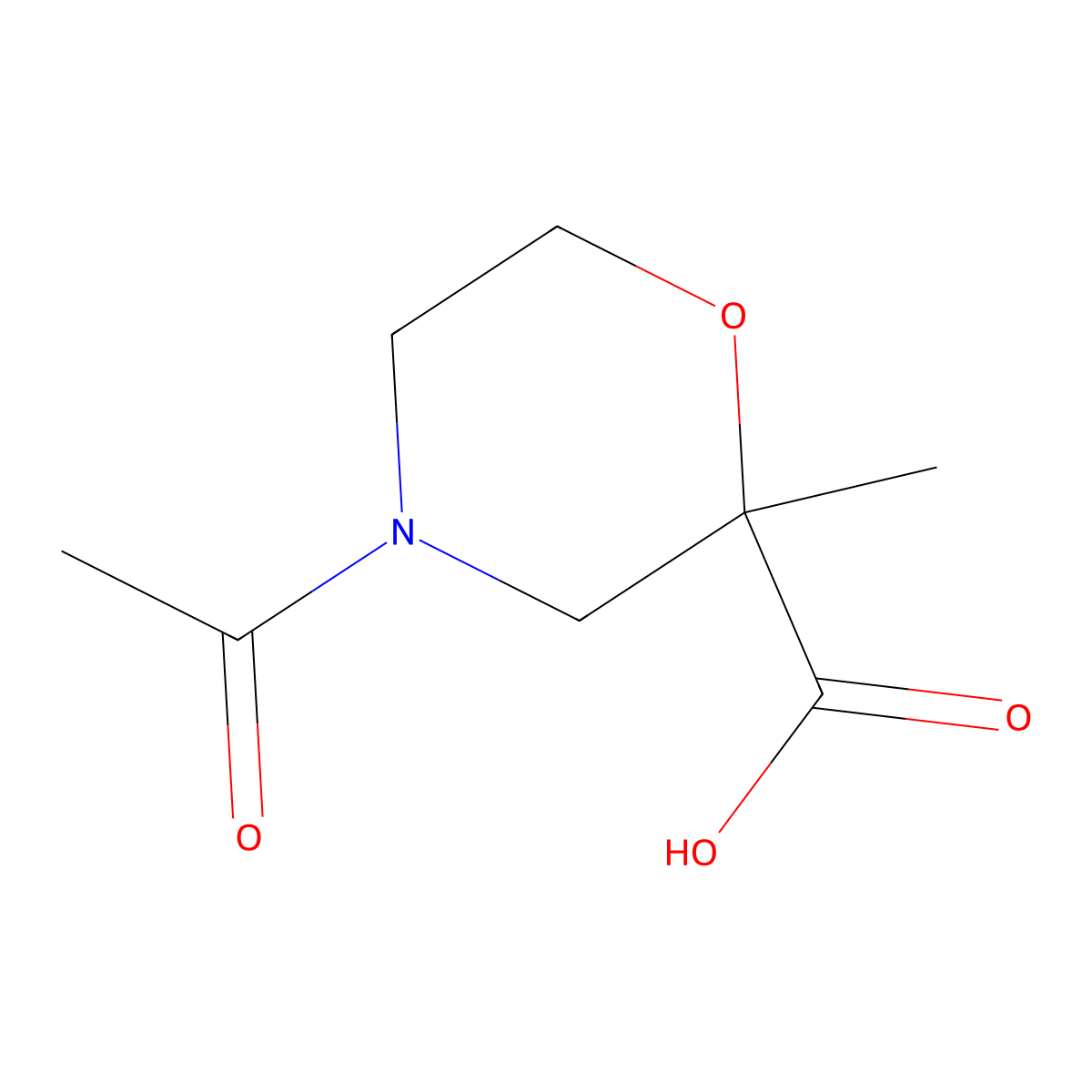 4-Acetyl-2-methylmorpholine-2-carboxylic acid molecular structure, CAS 2167690-06-2