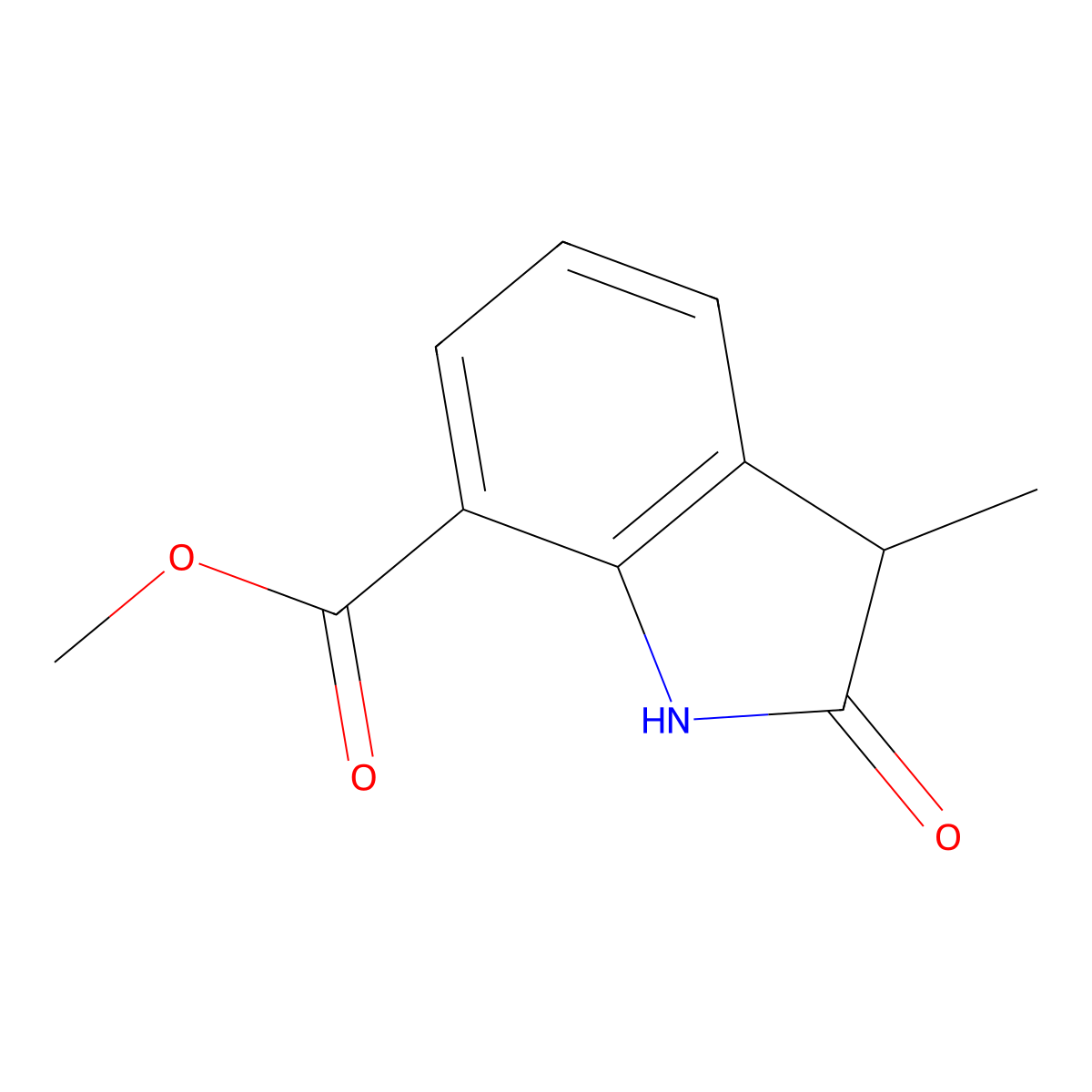 Methyl 3-methyl-2-oxo-2,3-dihydro-1H-indole-7-carboxylate molecular structure, CAS 2167698-34-0