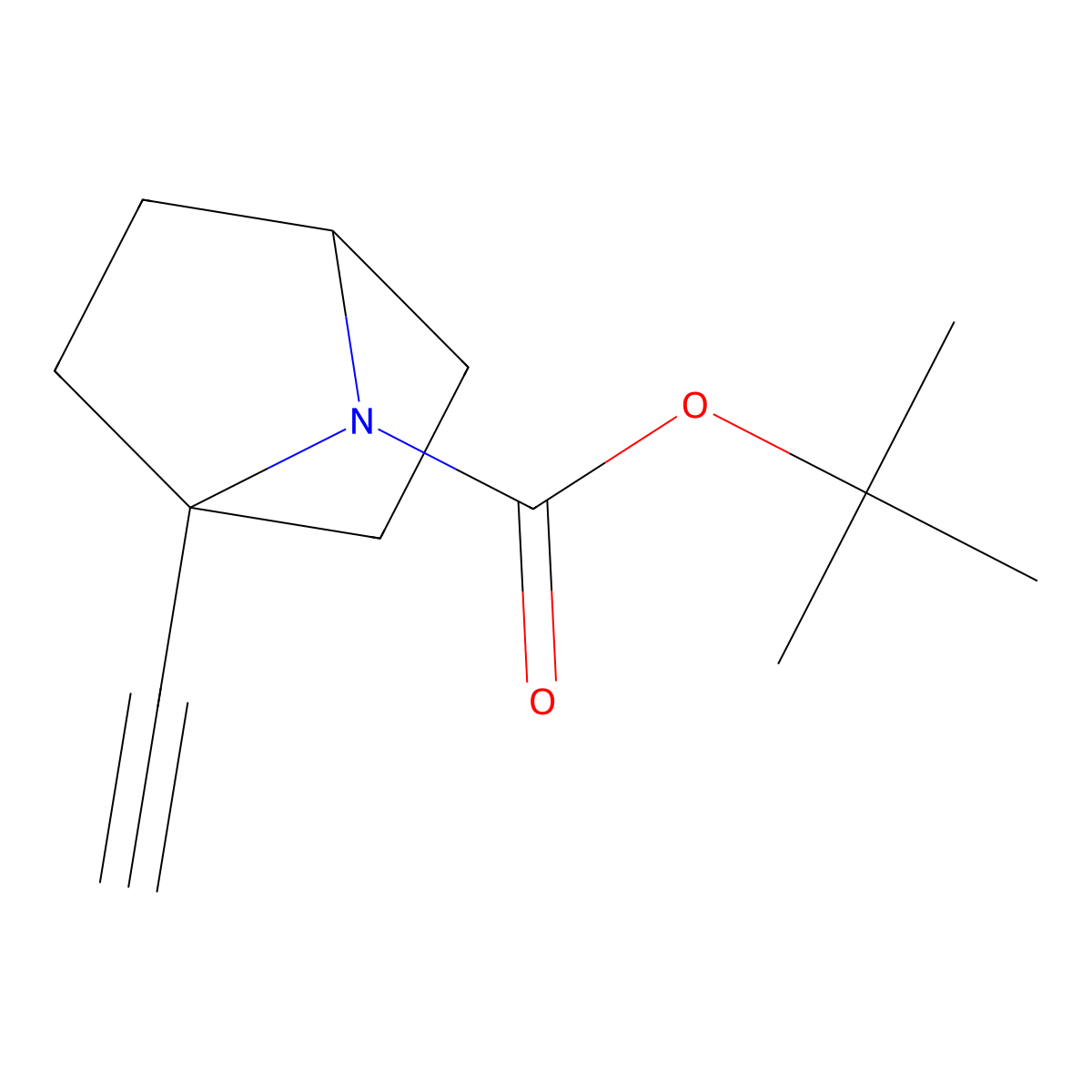 Tert-butyl 1-ethynyl-7-azabicyclo[2.2.1]heptane-7-carboxylate molecular structure, CAS 2167699-28-5