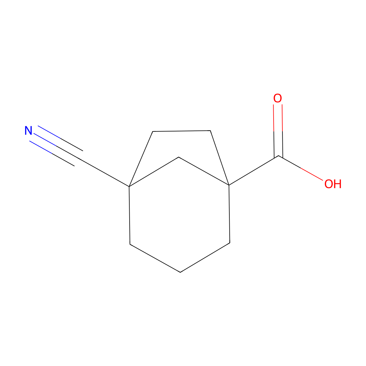5-Cyanobicyclo[3.2.1]octane-1-carboxylic acid molecular structure, CAS 2167699-29-6