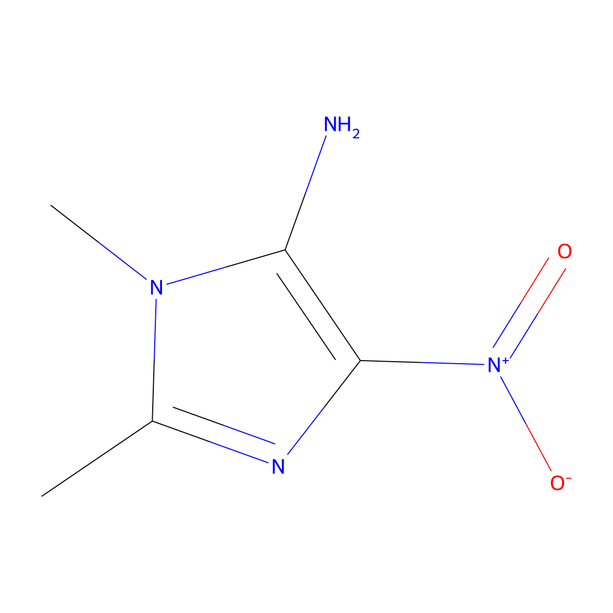 1,2-dimethyl-4-nitro-1H-imidazol-5-amine molecular structure, CAS 21677-57-6