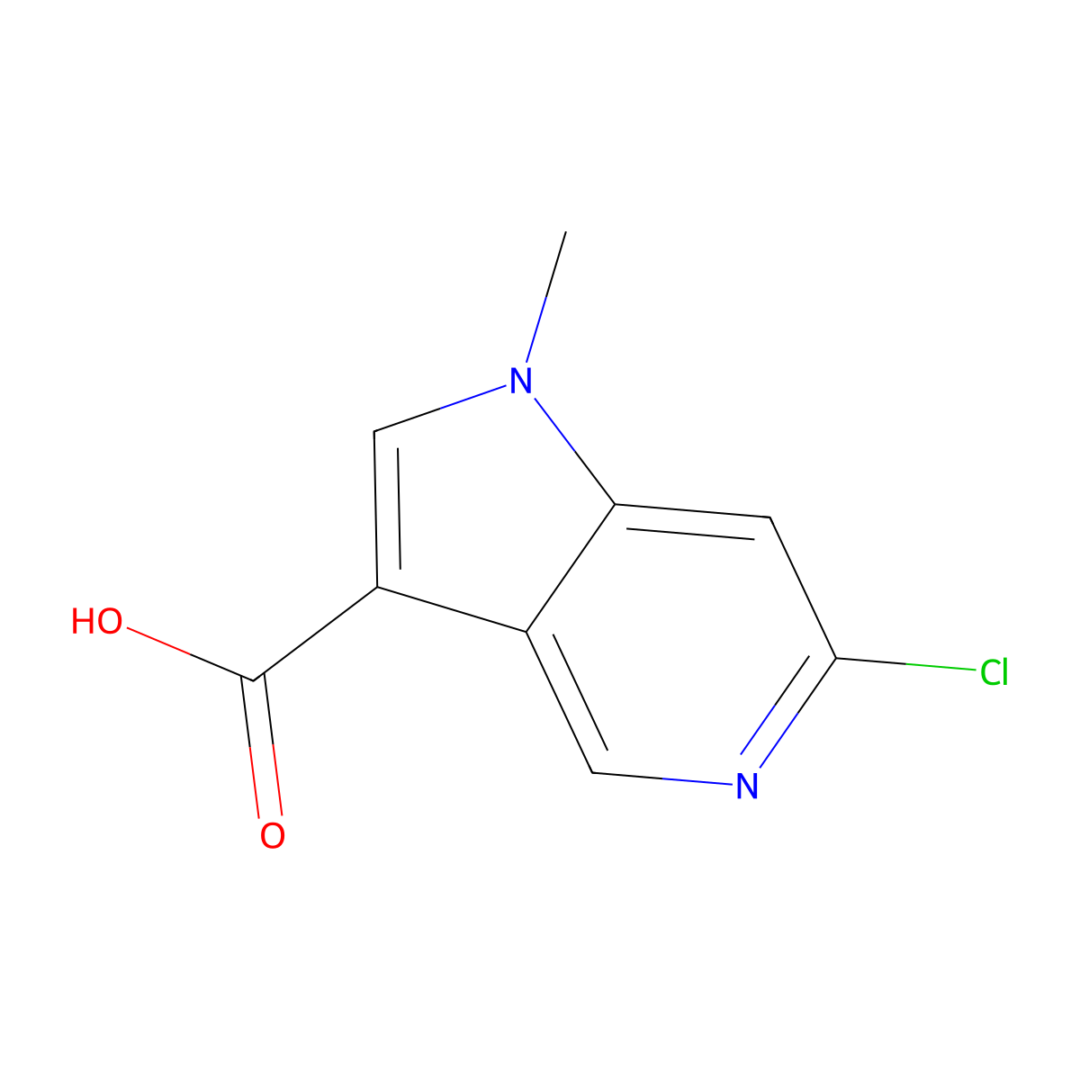 6-Chloro-1-methyl-1H-pyrrolo[3,2-c]pyridine-3-carboxylic acid molecular structure, CAS 2167704-97-2