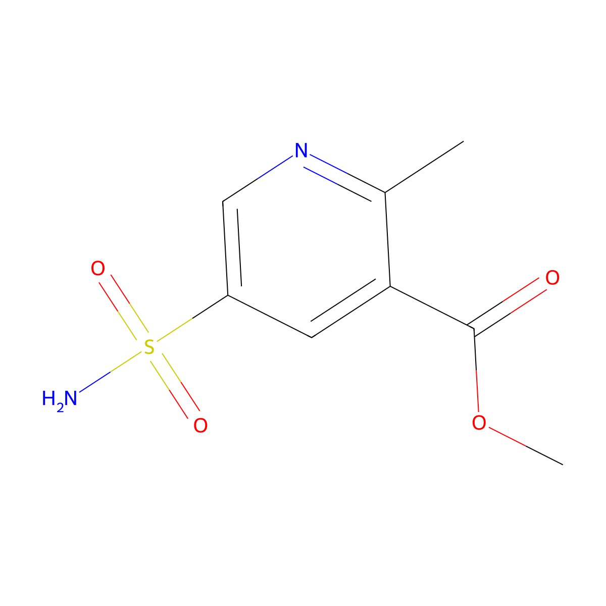 Methyl 2-methyl-5-sulfamoylpyridine-3-carboxylate molecular structure, CAS 2167707-14-2