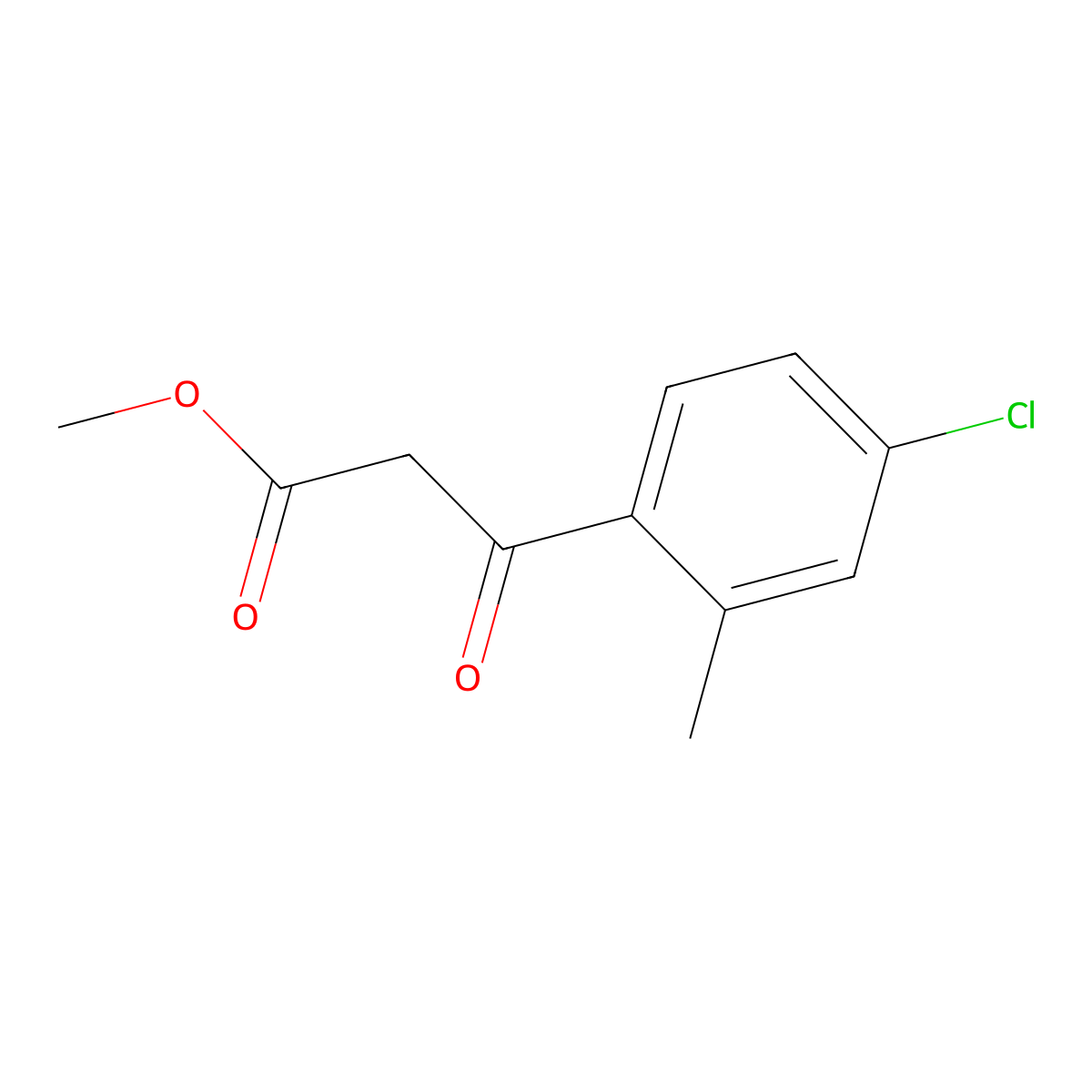 Methyl 3-(4-chloro-2-methylphenyl)-3-oxopropanoate molecular structure, CAS 2167707-66-4