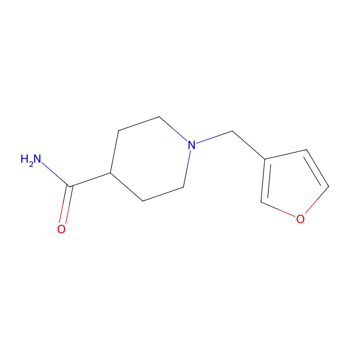 1-(Furan-3-ylmethyl)piperidine-4-carboxamide molecular structure, CAS 2167710-11-2