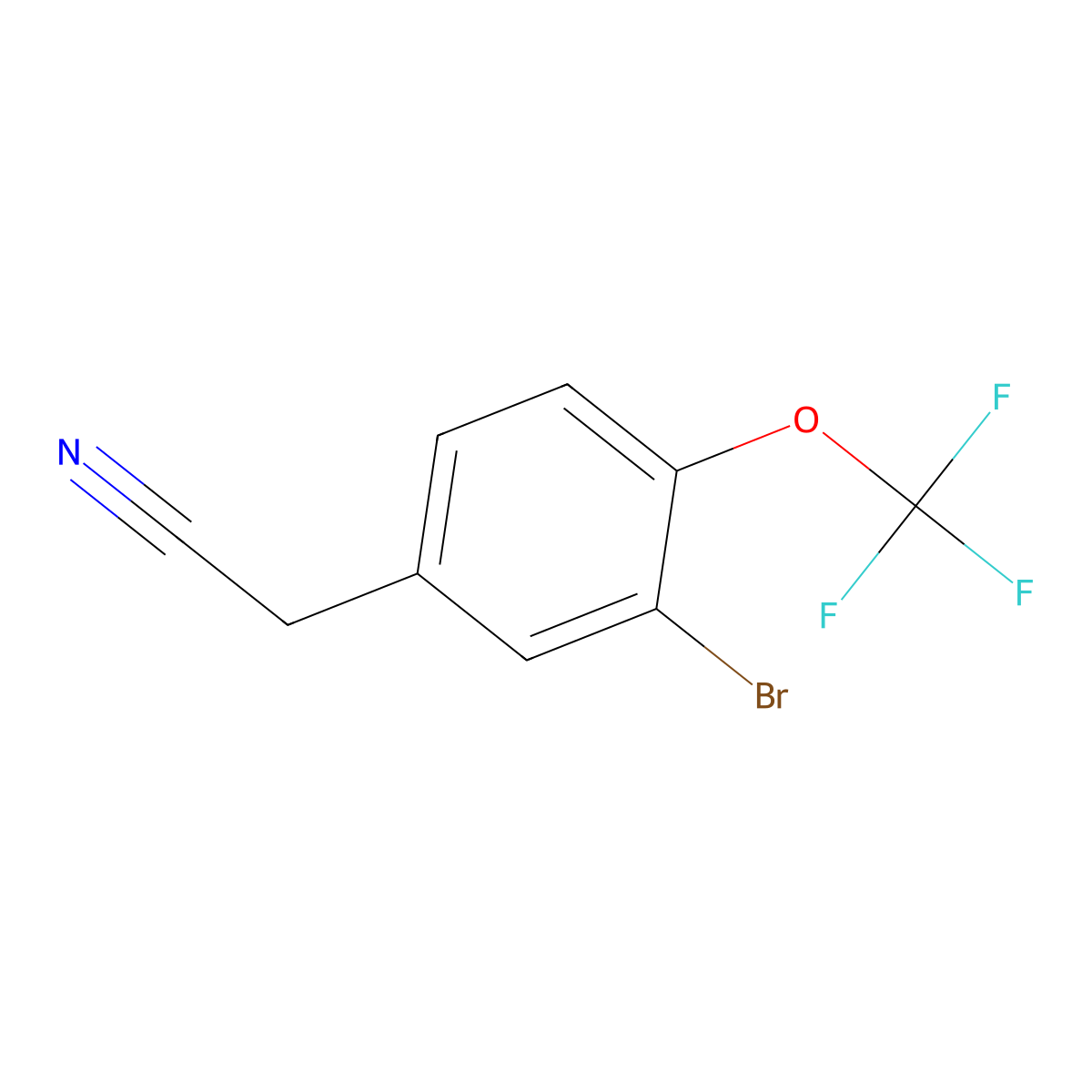 3-Bromo-4-(trifluoromethoxy)phenylacetonitrile molecular structure, CAS 2167710-86-1