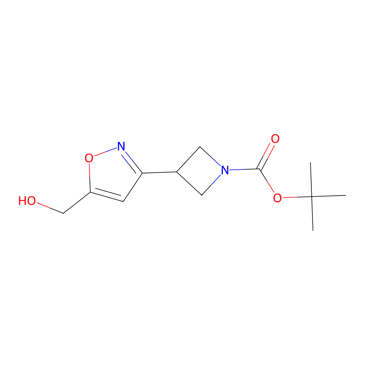 Tert-butyl 3-[5-(hydroxymethyl)-1,2-oxazol-3-yl]azetidine-1-carboxylate molecular structure, CAS 2167711-41-1