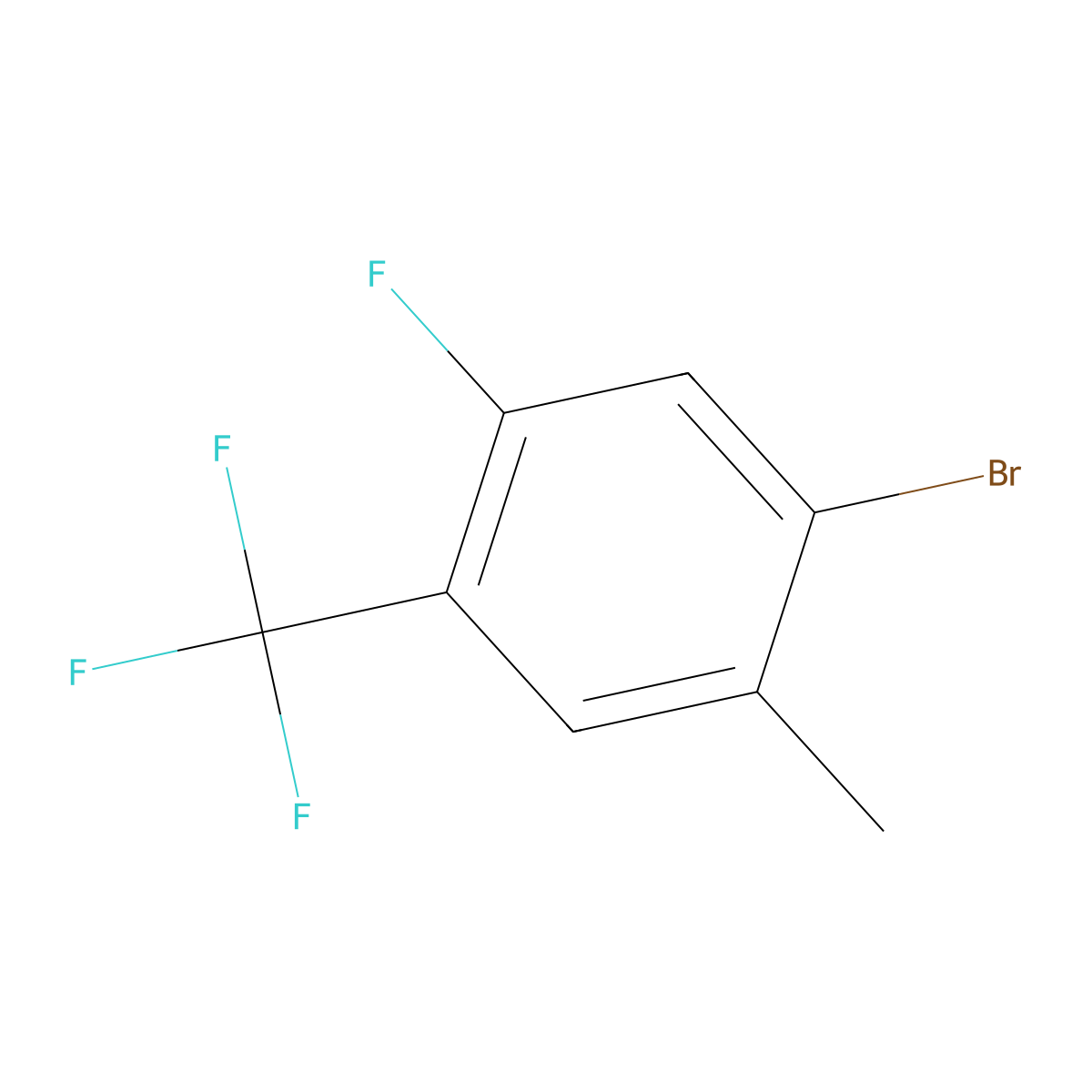 1-Bromo-5-fluoro-2-methyl-4-(trifluoromethyl)benzene molecular structure, CAS 2167714-88-5