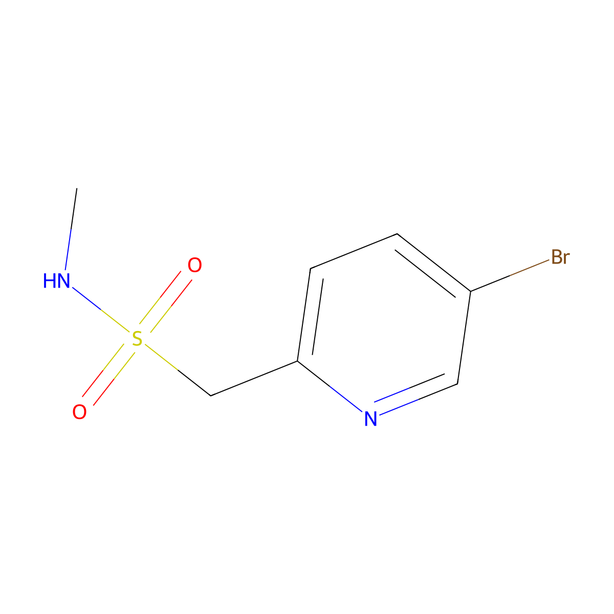 1-(5-Bromopyridin-2-yl)-N-methylmethanesulfonamide molecular structure, CAS 2167715-17-3