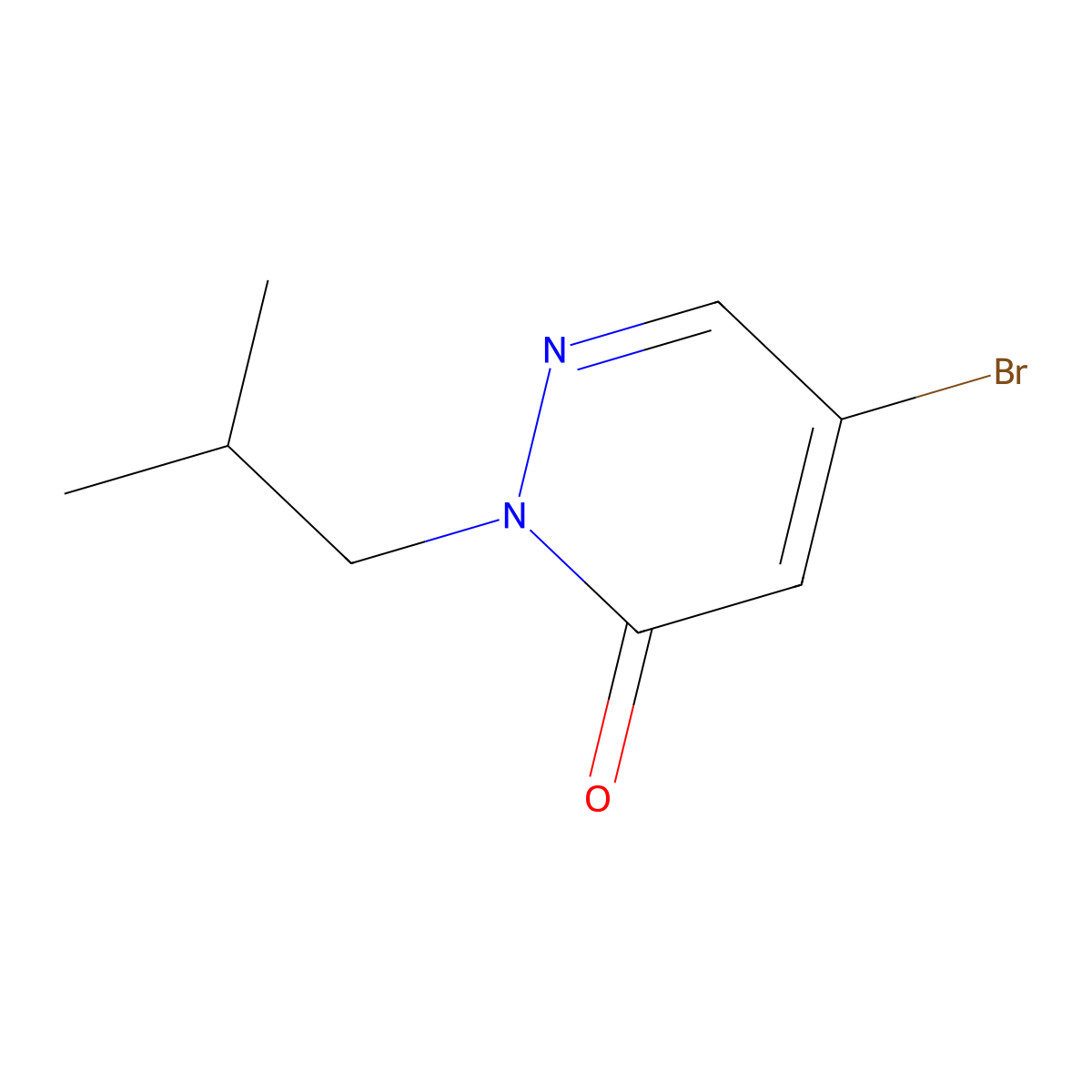 4-Bromo-1-(2-methylpropyl)-1,6-dihydropyridazin-6-one molecular structure, CAS 2167718-76-3