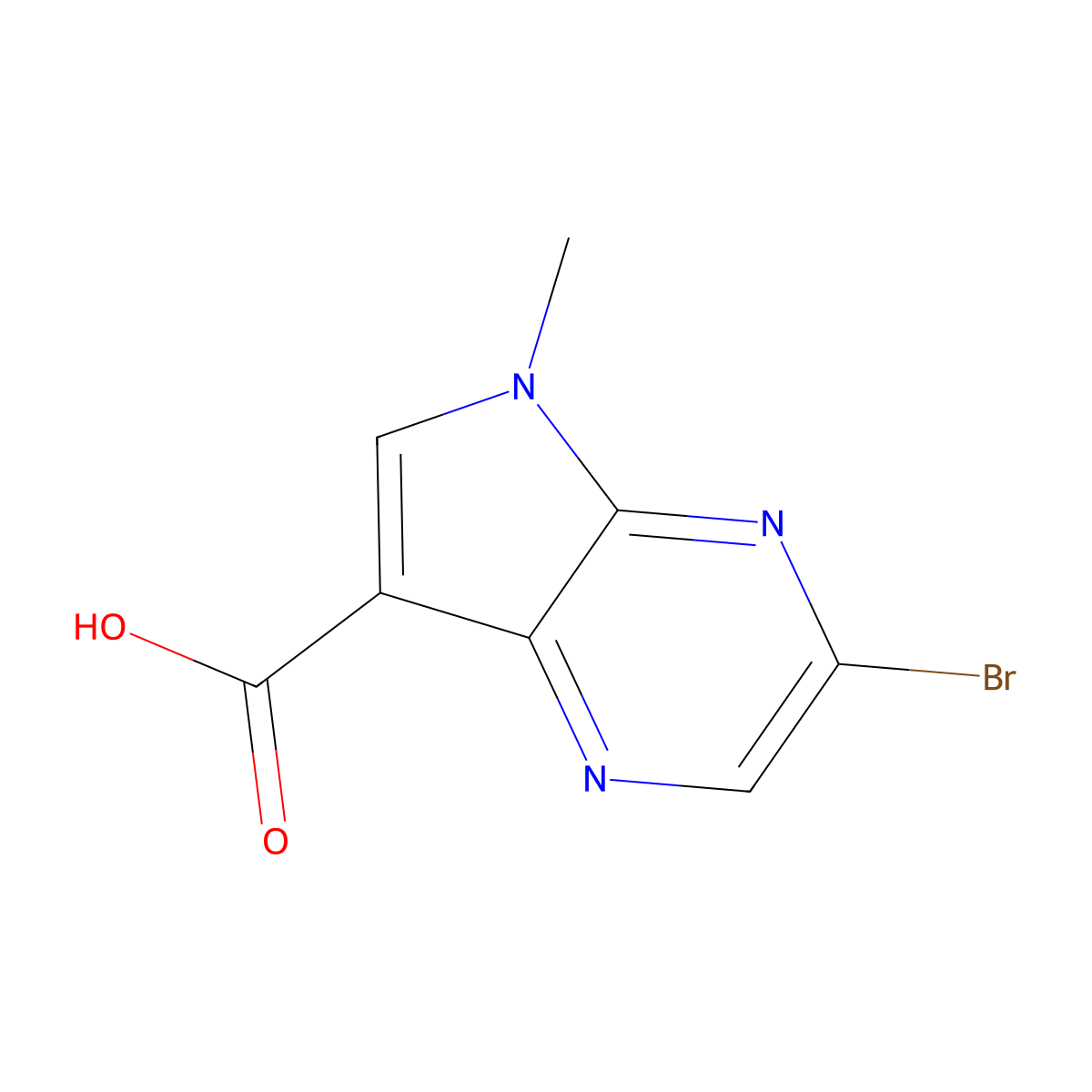 3-Bromo-5-methyl-5H-pyrrolo[2,3-b]pyrazine-7-carboxylic acid molecular structure, CAS 2167720-77-4