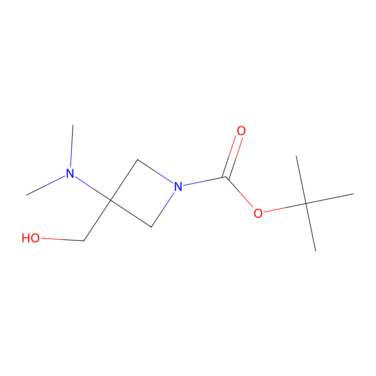 Tert-butyl 3-(dimethylamino)-3-(hydroxymethyl)azetidine-1-carboxylate molecular structure, CAS 2167726-57-8