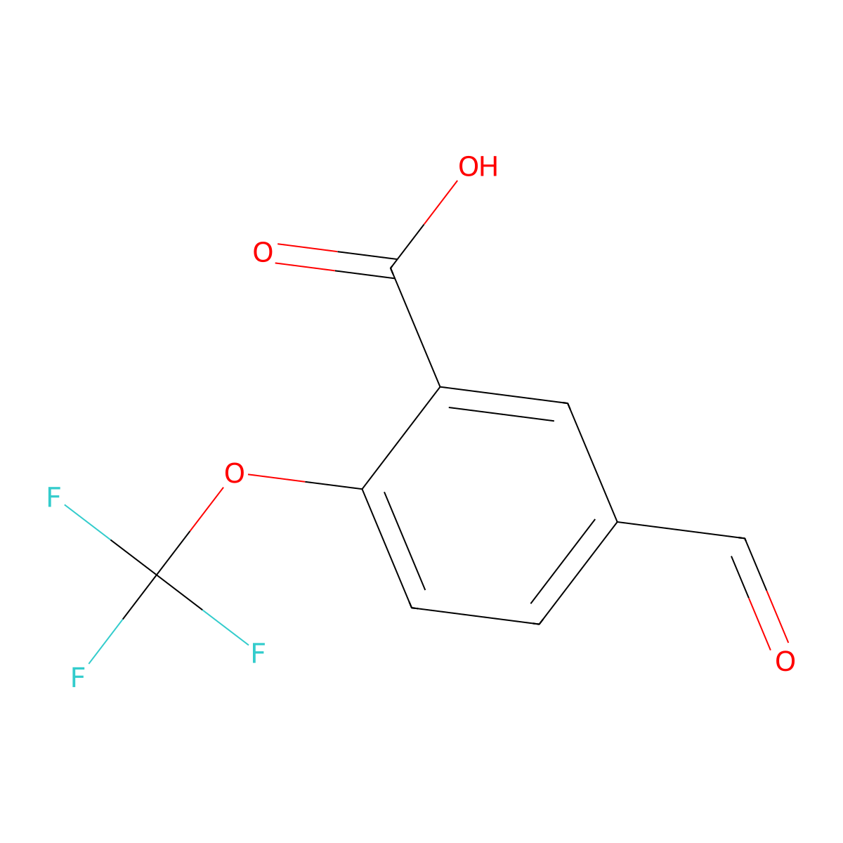 5-Formyl-2-(trifluoromethoxy)benzoic acid molecular structure, CAS 2167732-24-1