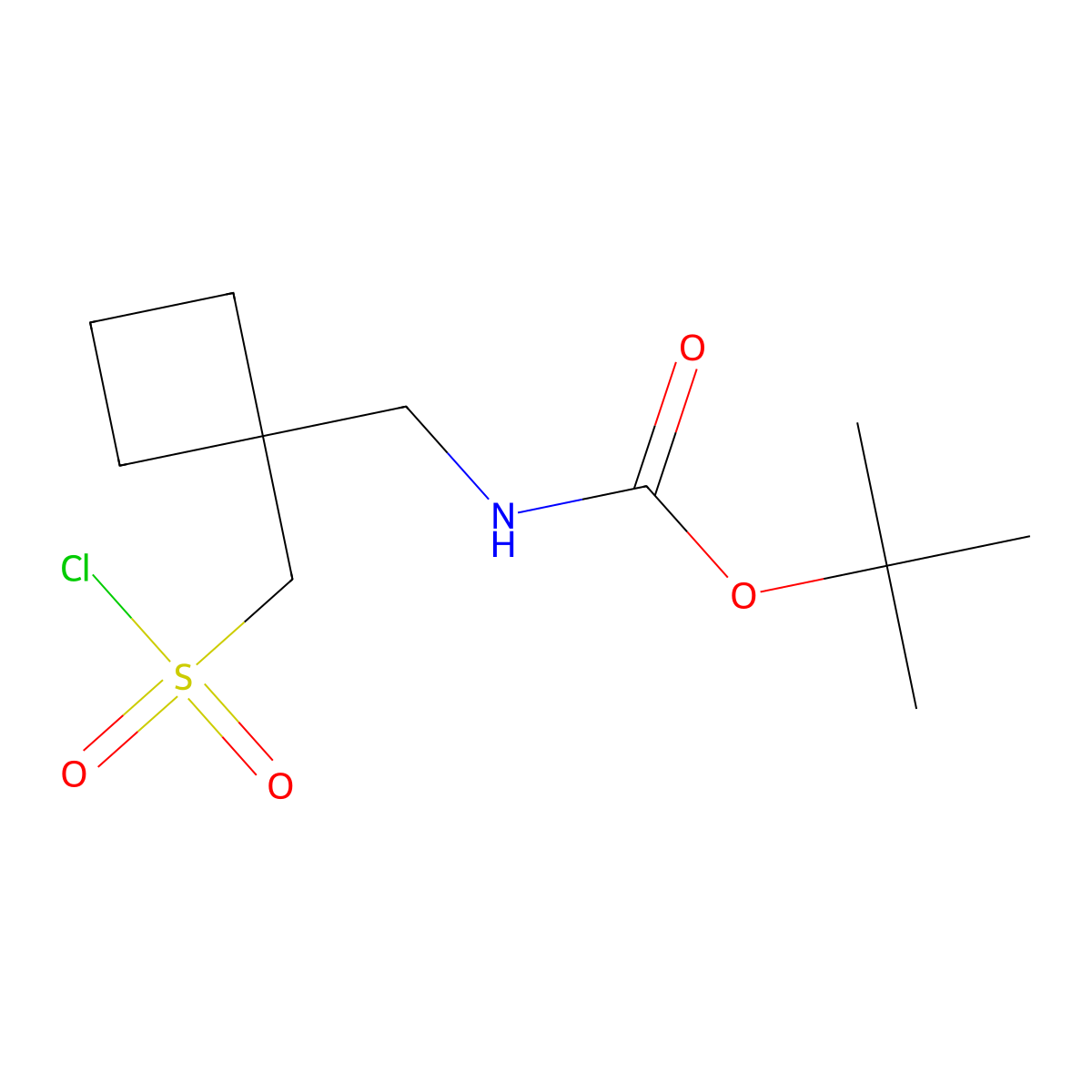 tert-butylN-({1-[(chlorosulfonyl)methyl]cyclobutyl}methyl)carbamate molecular structure, CAS 2167732-71-8