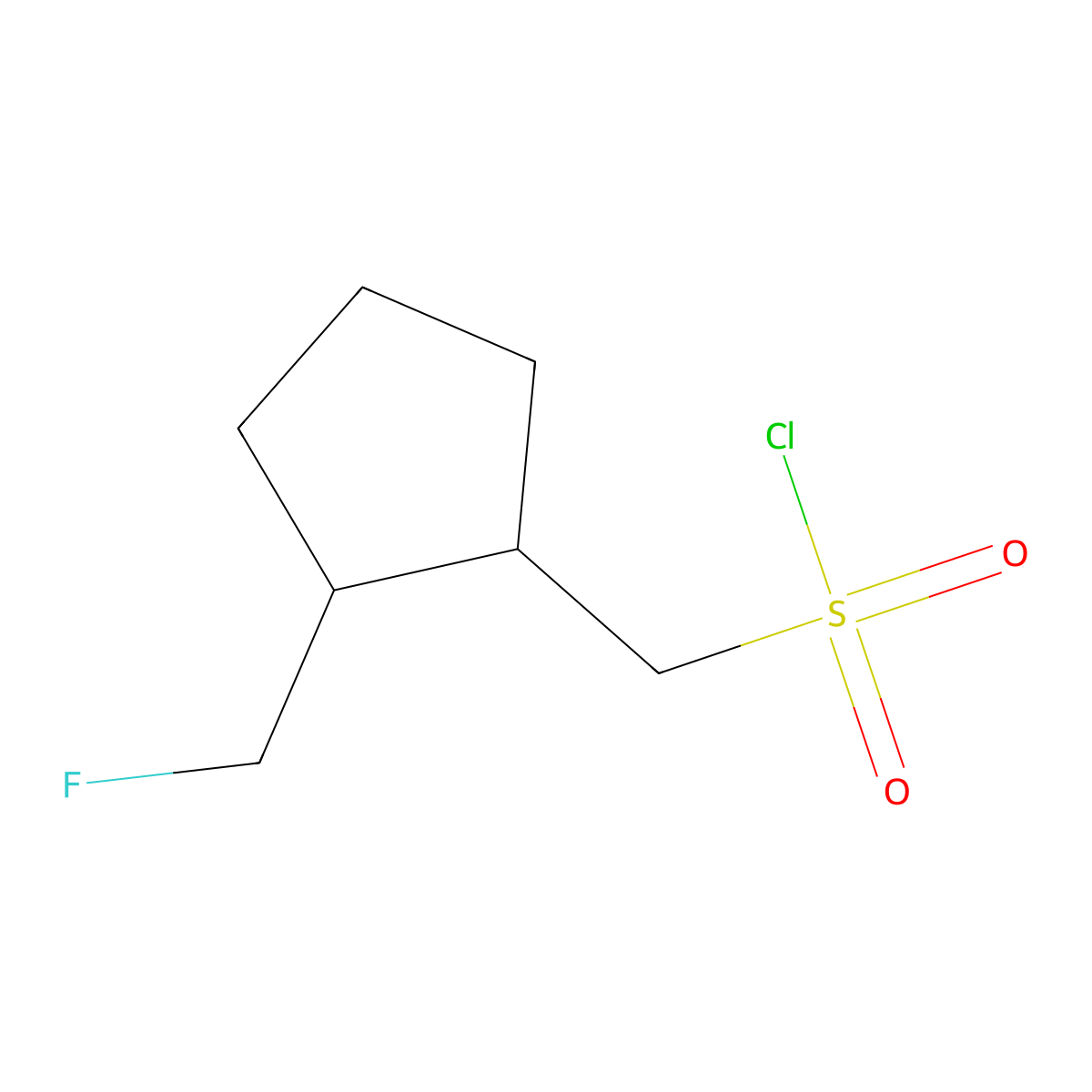 [2-(Fluoromethyl)cyclopentyl]methanesulfonyl chloride molecular structure, CAS 2167735-12-6
