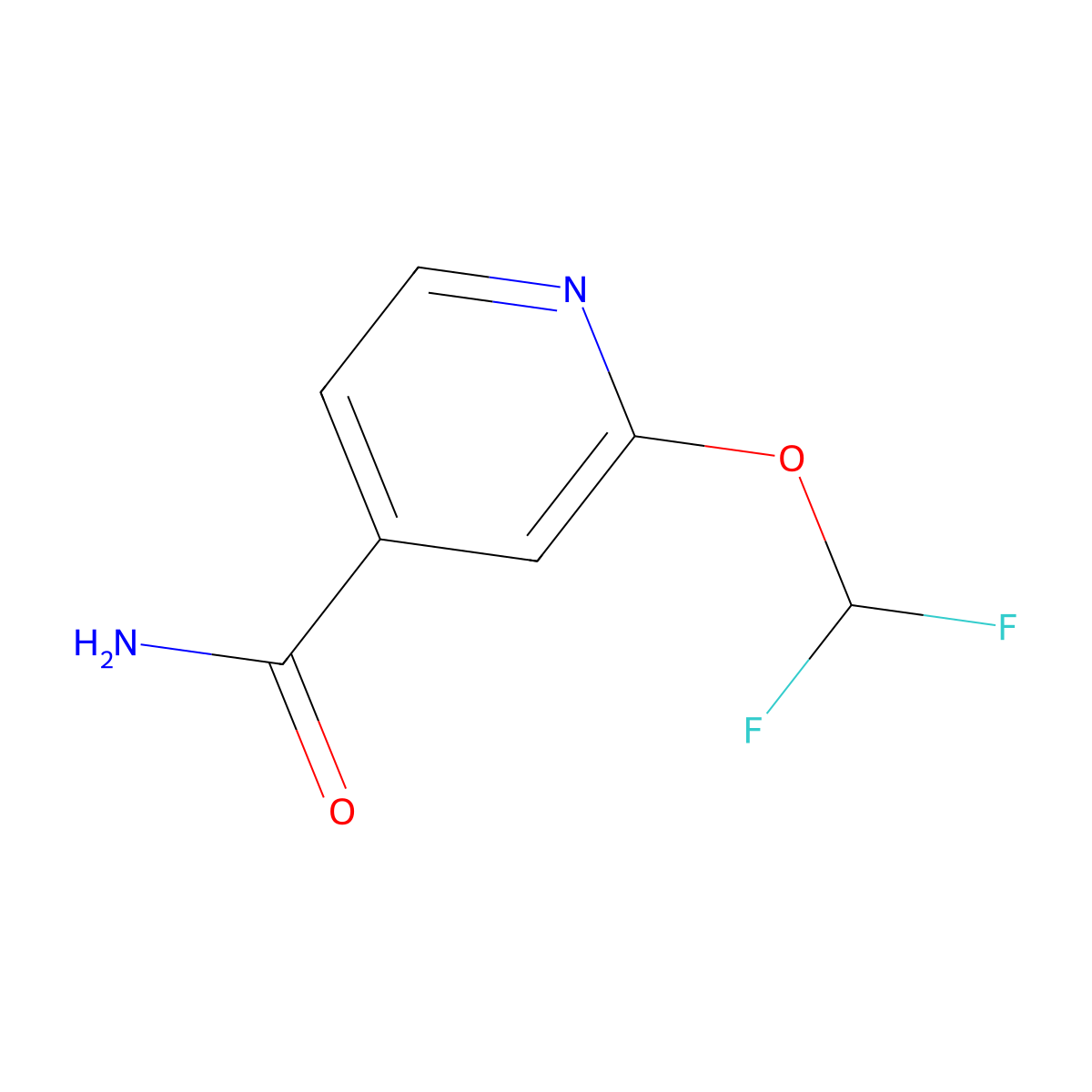 2-(Difluoromethoxy)isonicotinamide molecular structure, CAS 2167739-11-7