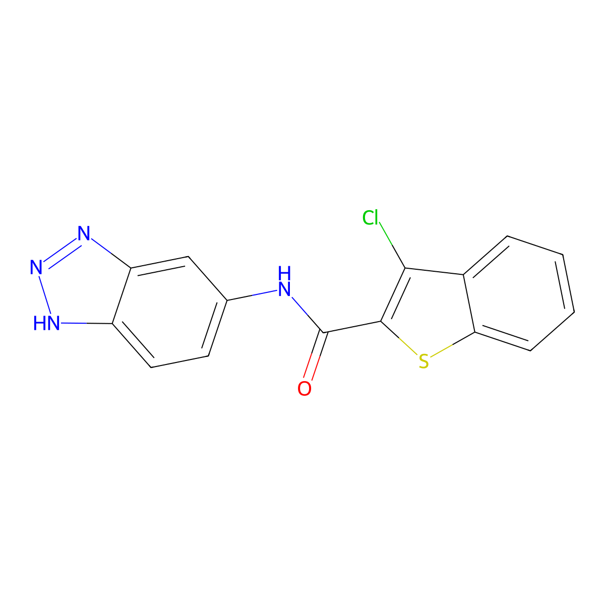 N-1H-Benzotriazol-6-yl-3-chlorobenzo[b]thiophene-2-carboxamide molecular structure, CAS 216774-35-5