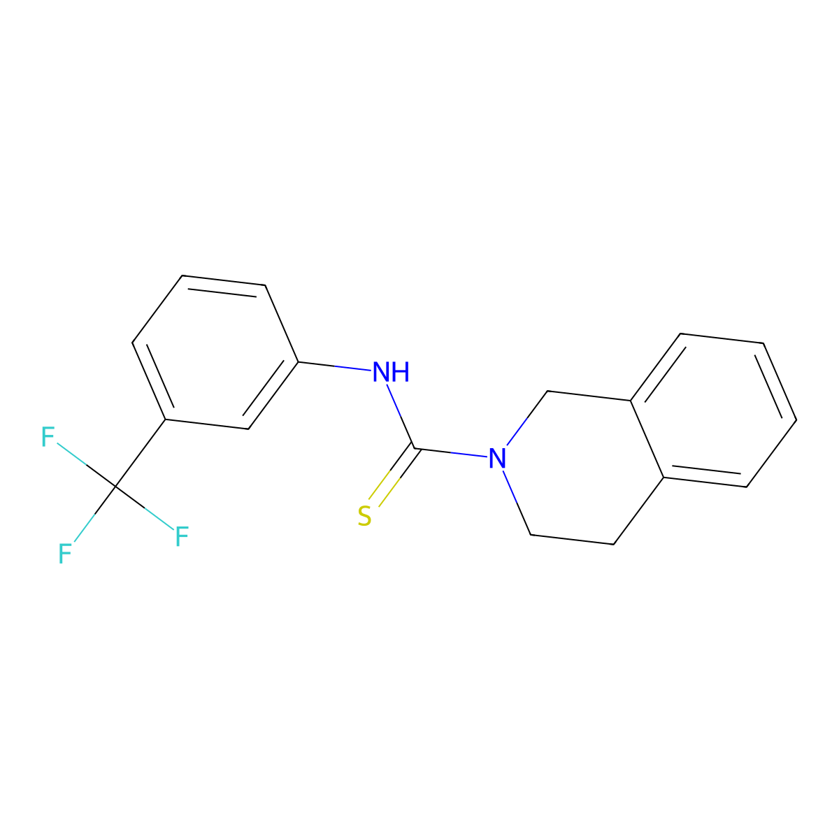 N-(3-(trifluoromethyl)phenyl)-3,4-dihydroisoquinoline-2(1H)-carbothioamide molecular structure, CAS 216774-42-4