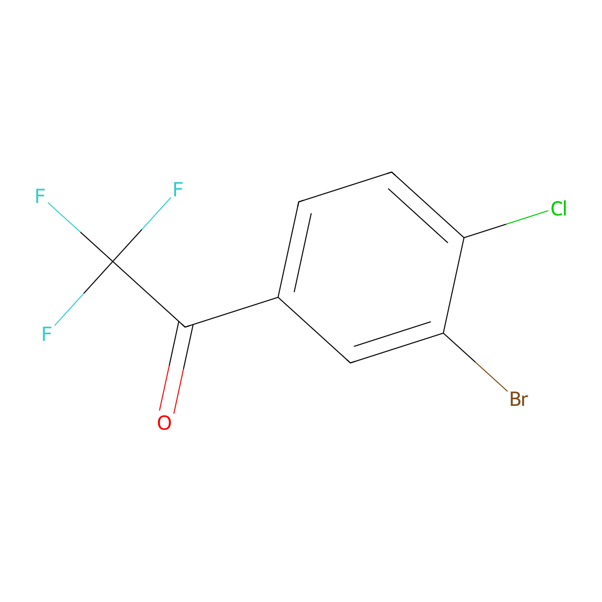 1-(3-Bromo-4-chlorophenyl)-2,2,2-trifluoroethan-1-one molecular structure, CAS 2167744-78-5