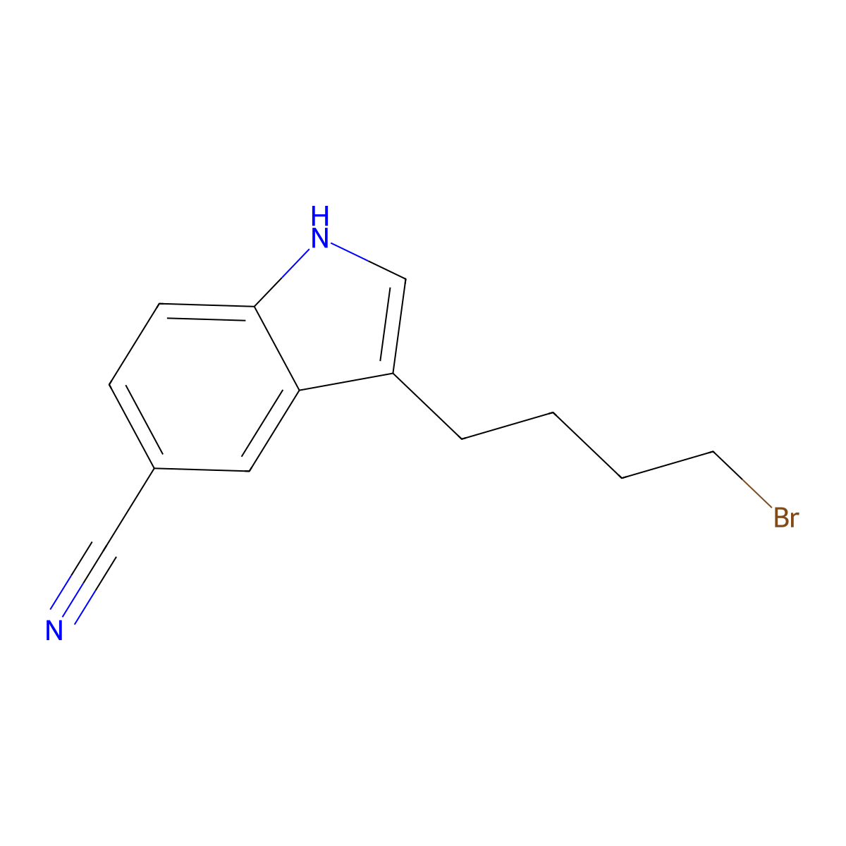3-(4-bromobutyl)-1H-indole-5-carbonitrile molecular structure, CAS 2167751-62-2