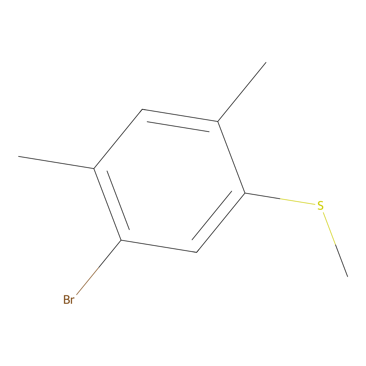 (5-Bromo-2,4-dimethylphenyl)(methyl)sulfane molecular structure, CAS 2167757-53-9