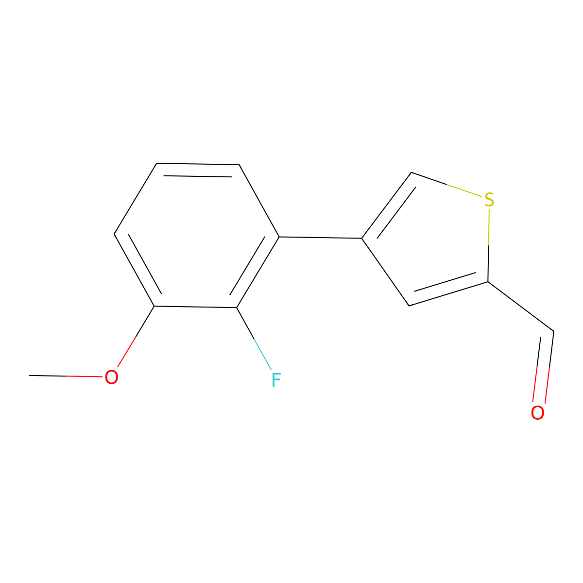 4-(2-Fluoro-3-methoxyphenyl)thiophene-2-carbaldehyde molecular structure, CAS 2167758-24-7