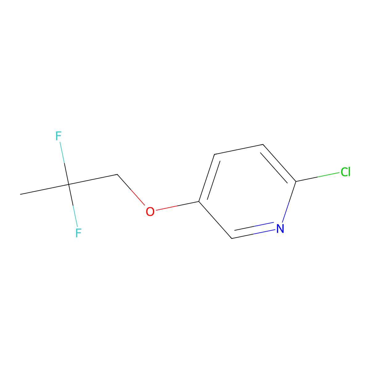2-Chloro-5-(2,2-difluoropropoxy)pyridine molecular structure, CAS 2167758-26-9