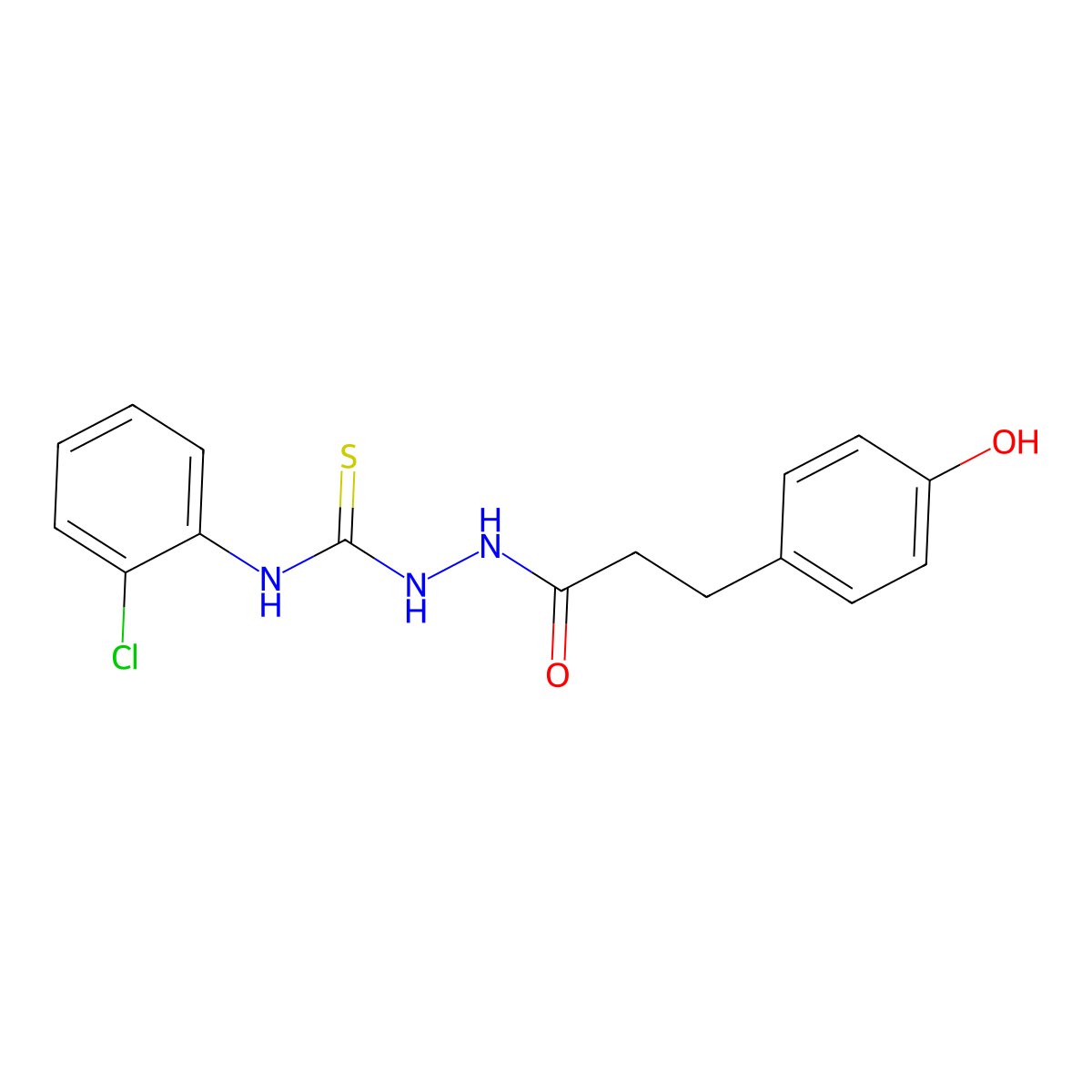 N-(2-Chlorophenyl)-2-(3-(4-hydroxyphenyl)propanoyl)hydrazine-1-carbothioamide molecular structure, CAS 216776-18-0