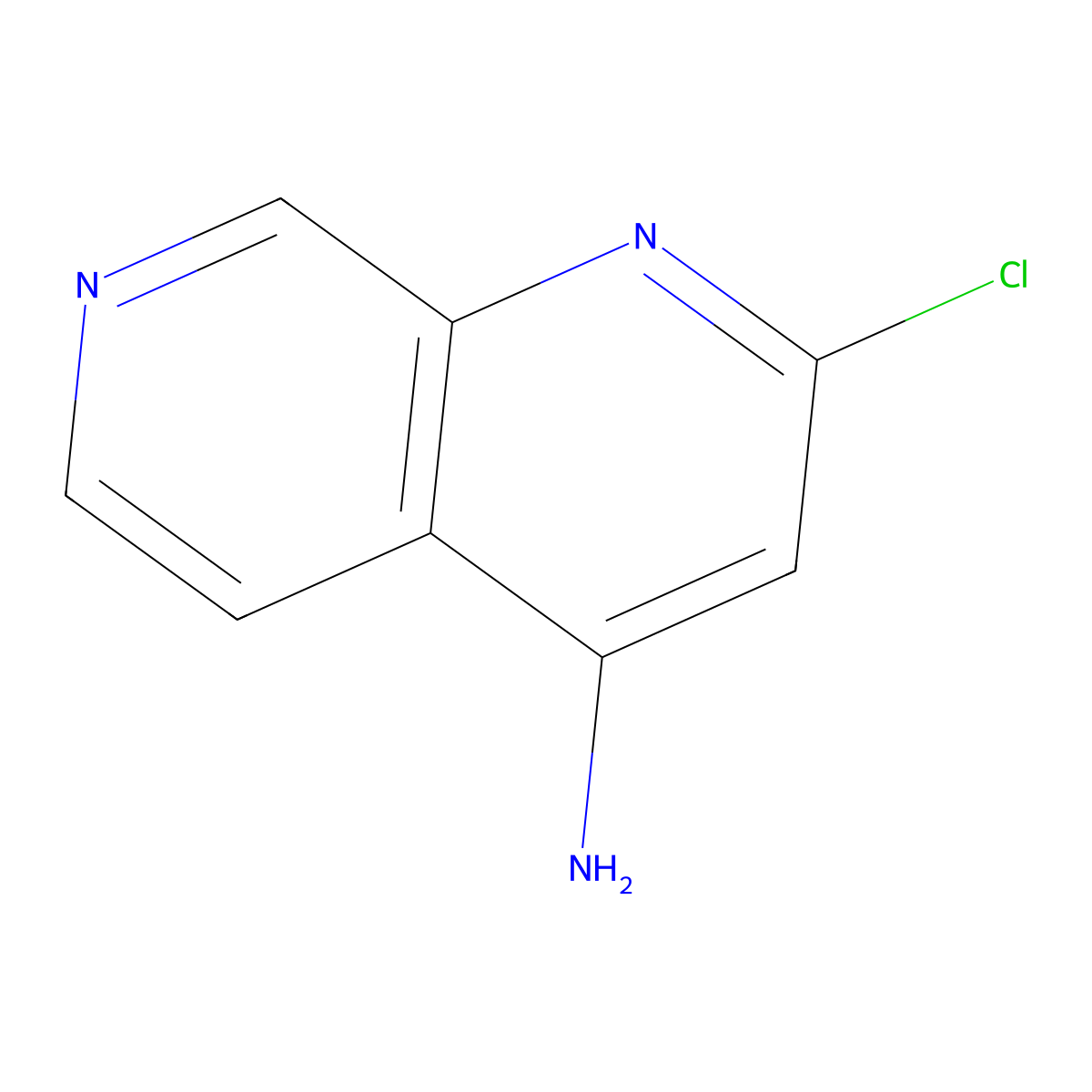 2-Chloro-1,7-naphthyridin-4-amine molecular structure, CAS 2167760-55-4