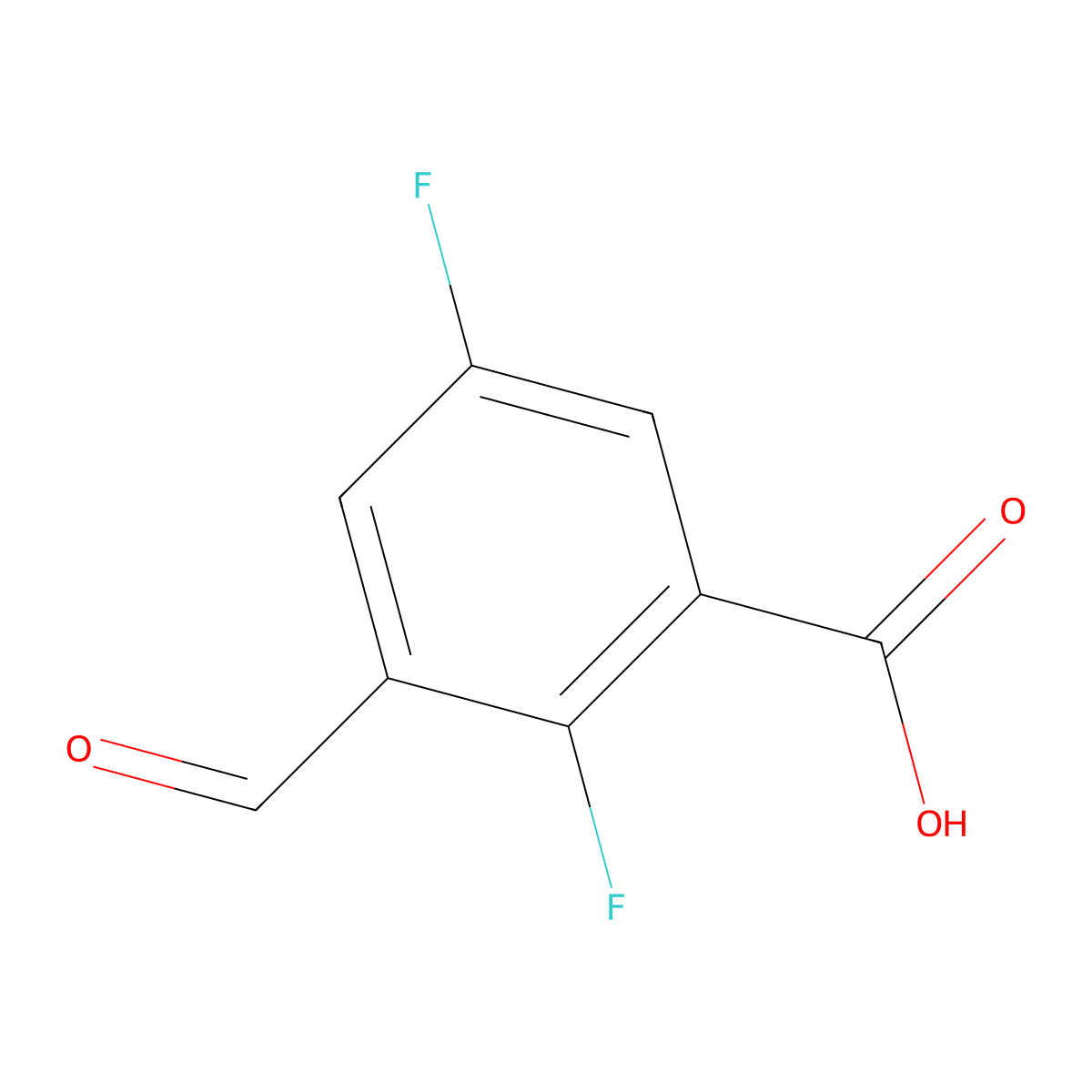 2,5-Difluoro-3-formylbenzoic acid molecular structure, CAS 2167760-60-1