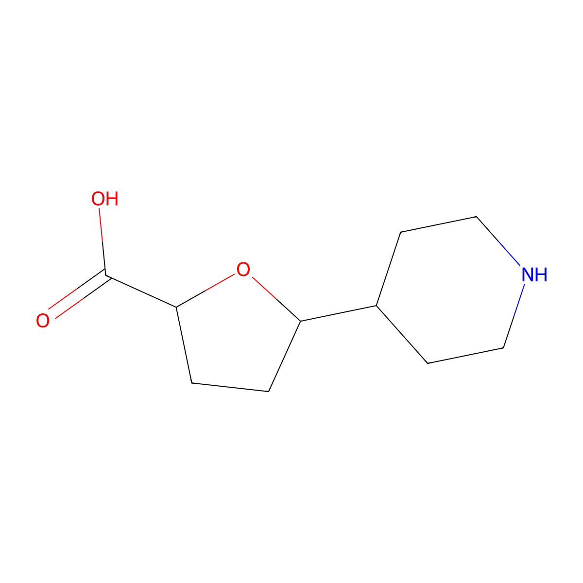 5-(Piperidin-4-yl)oxolane-2-carboxylic acid molecular structure, CAS 2167764-77-2