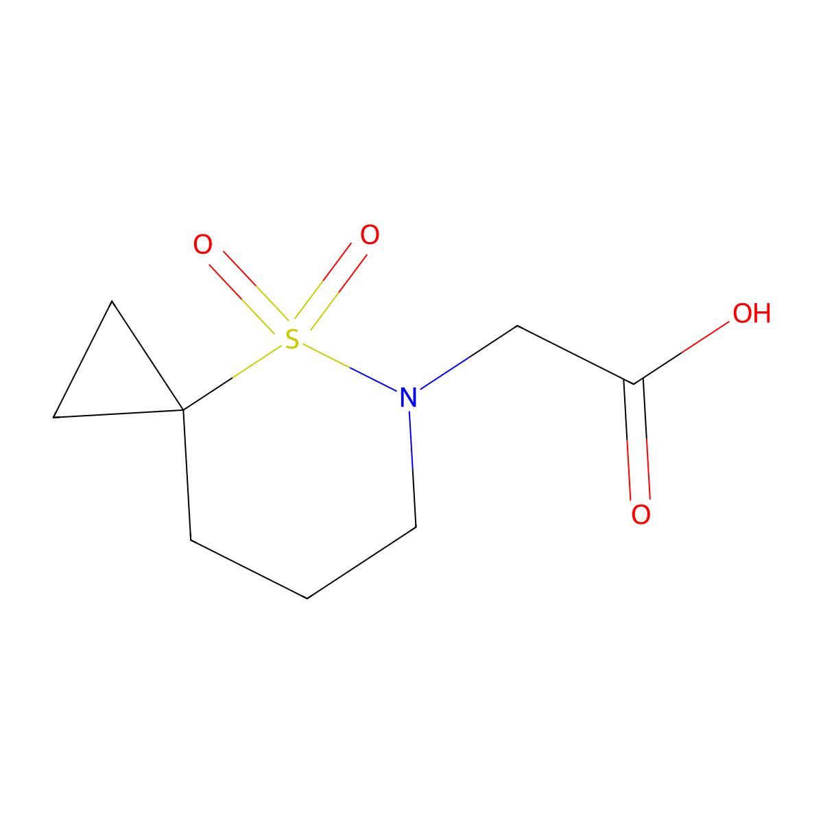 2-{4,4-Dioxo-4lambda6-thia-5-azaspiro[2.5]octan-5-yl}acetic acid molecular structure, CAS 2167766-74-5