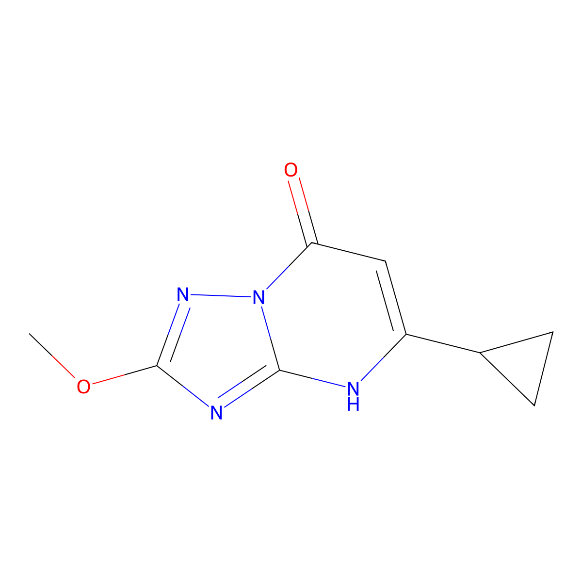 5-Cyclopropyl-2-methoxy-[1,2,4]triazolo[1,5-a]pyrimidin-7-ol molecular structure, CAS 2167773-02-4