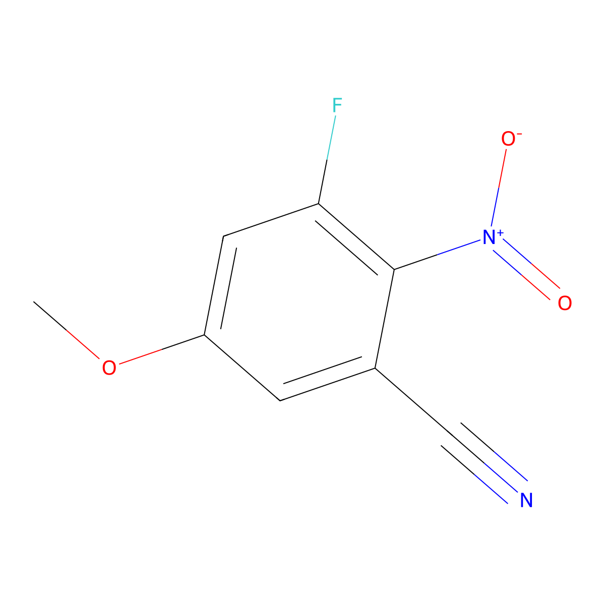 3-Fluoro-5-methoxy-2-nitrobenzonitrile molecular structure, CAS 2167773-78-4