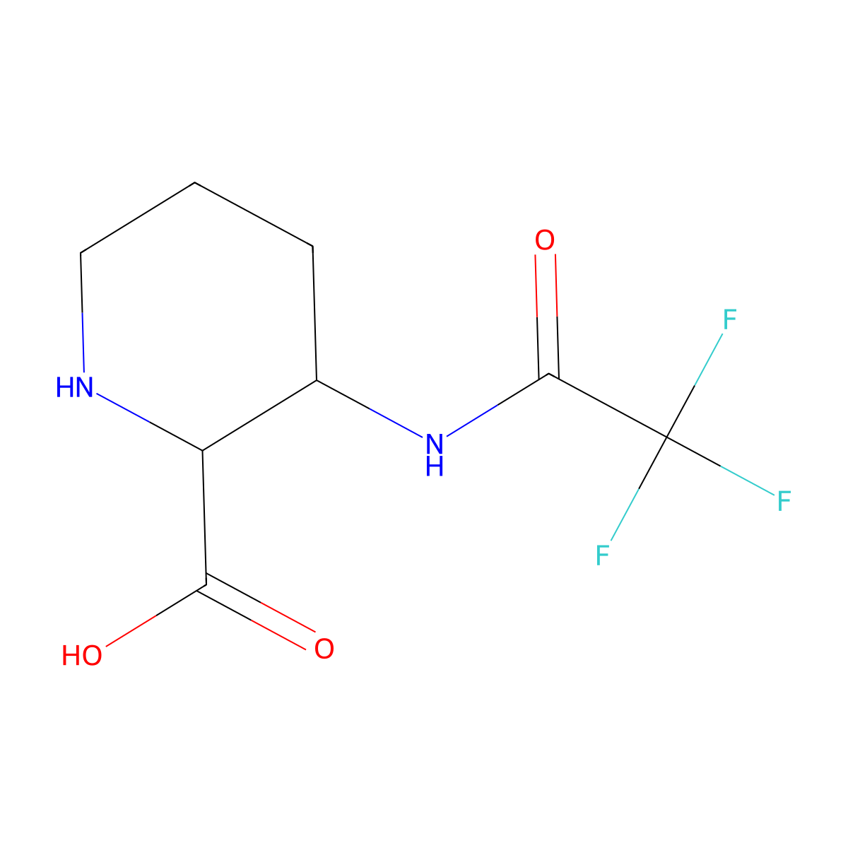 3-(Trifluoroacetamido)piperidine-2-carboxylic acid molecular structure, CAS 2167774-24-3