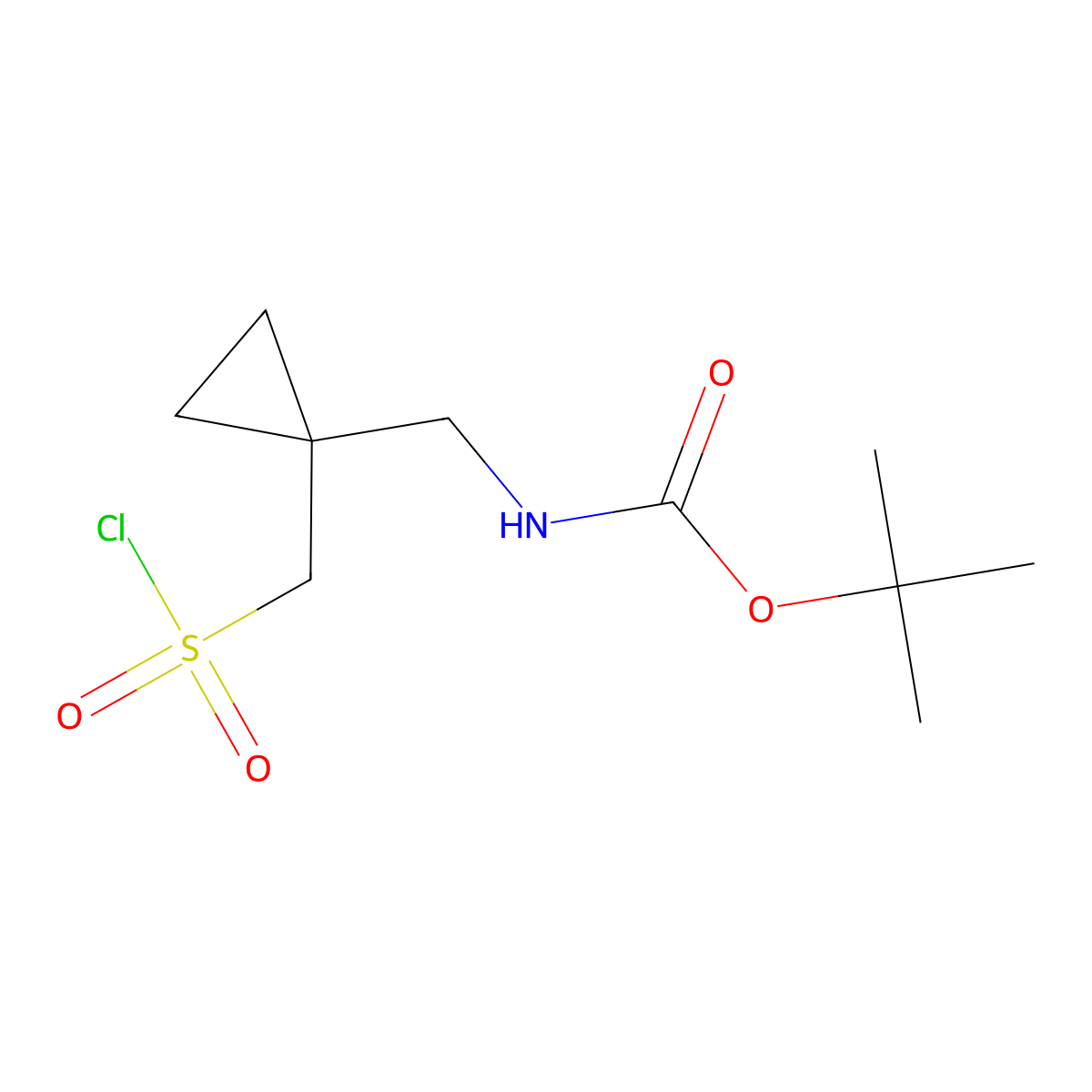 tert-butylN-({1-[(chlorosulfonyl)methyl]cyclopropyl}methyl)carbamate molecular structure, CAS 2167775-85-9