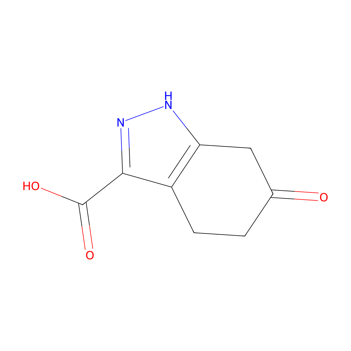 6-oxo-4,5,6,7-tetrahydro-1H-indazole-3-carboxylic acid molecular structure, CAS 2167786-20-9