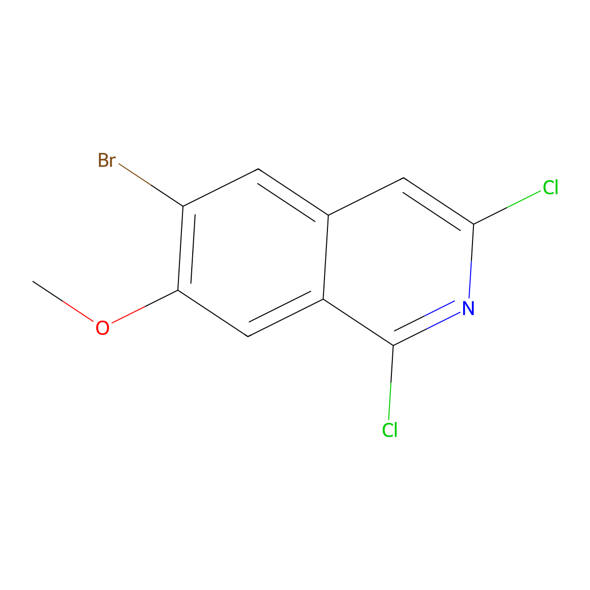 6-Bromo-1,3-dichloro-7-methoxyisoquinoline molecular structure, CAS 2167794-07-0