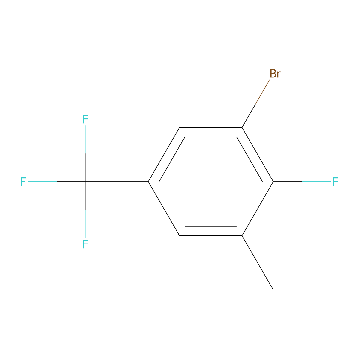 1-Bromo-2-fluoro-3-methyl-5-(trifluoromethyl)benzene molecular structure, CAS 2167794-49-0