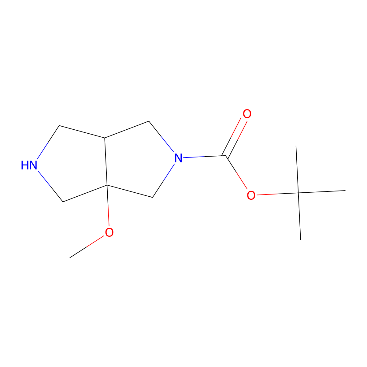 Tert-butyl 3a-methoxy-octahydropyrrolo[3,4-c]pyrrole-2-carboxylate molecular structure, CAS 2167796-59-8