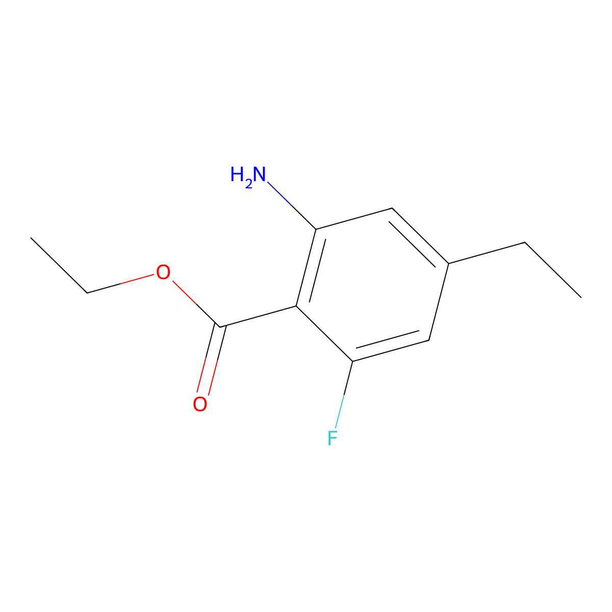 Ethyl 2-amino-4-ethyl-6-fluorobenzoate molecular structure, CAS 2167797-41-1