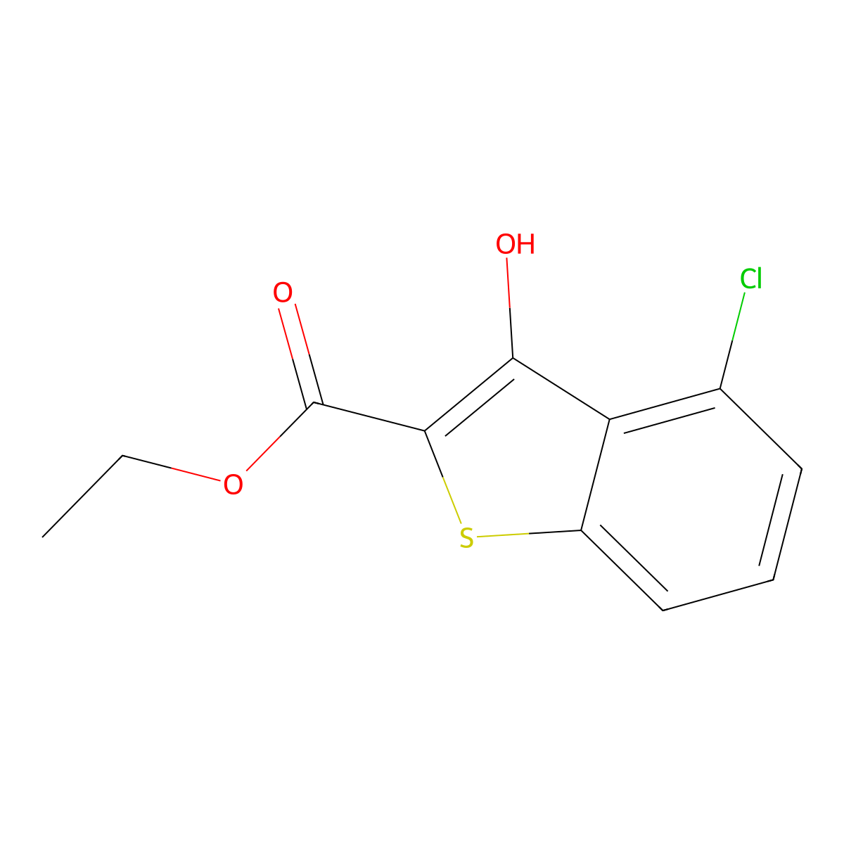 Ethyl 4-chloro-3-hydroxybenzo[b]thiophene-2-carboxylate molecular structure, CAS 2167799-55-3