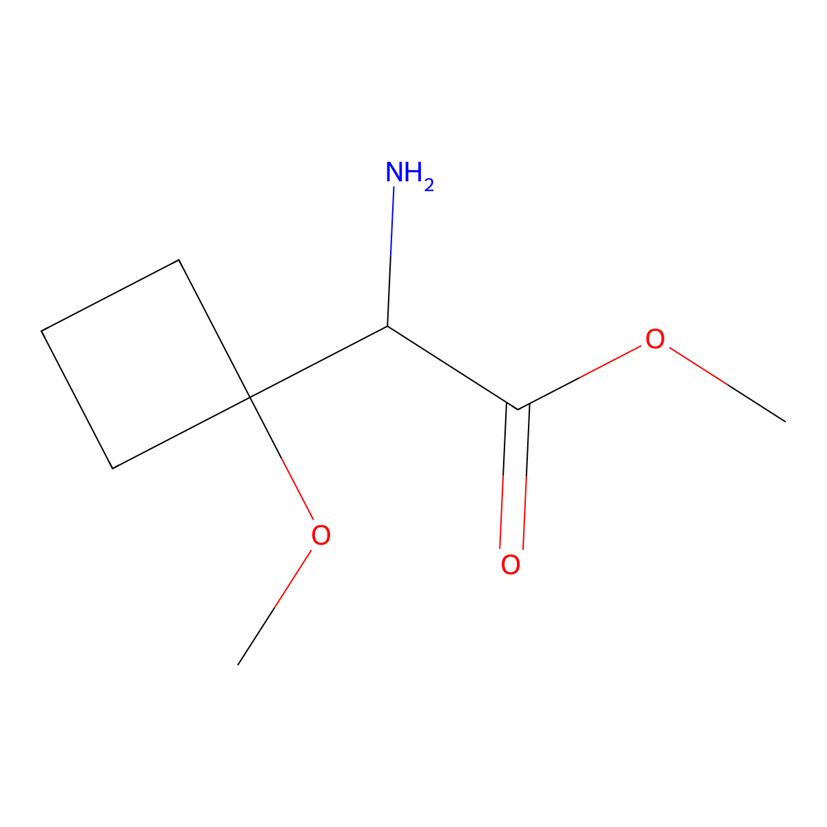 Methyl 2-amino-2-(1-methoxycyclobutyl)acetate molecular structure, CAS 2167800-20-4