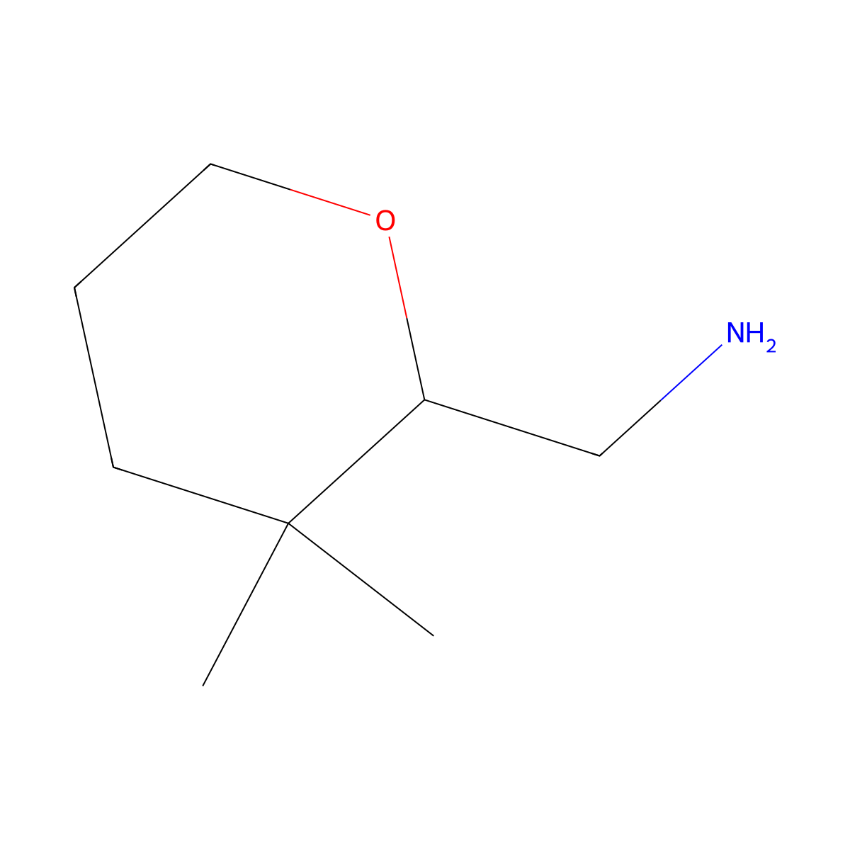 1-(3,3-Dimethyloxan-2-yl)methanamine molecular structure, CAS 2167800-89-5