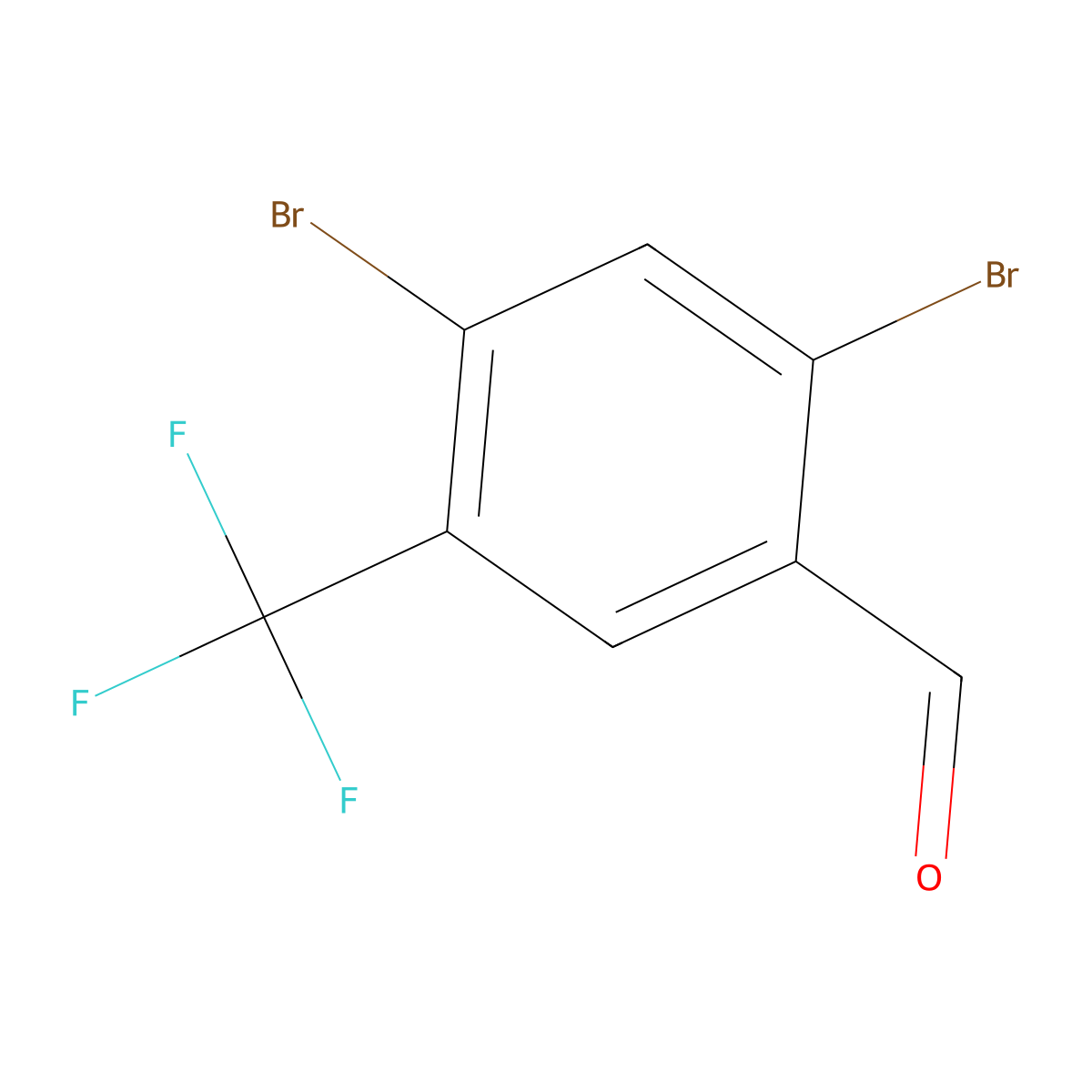 2,4-Dibromo-5-(trifluoromethyl)benzaldehyde molecular structure, CAS 2167801-21-8