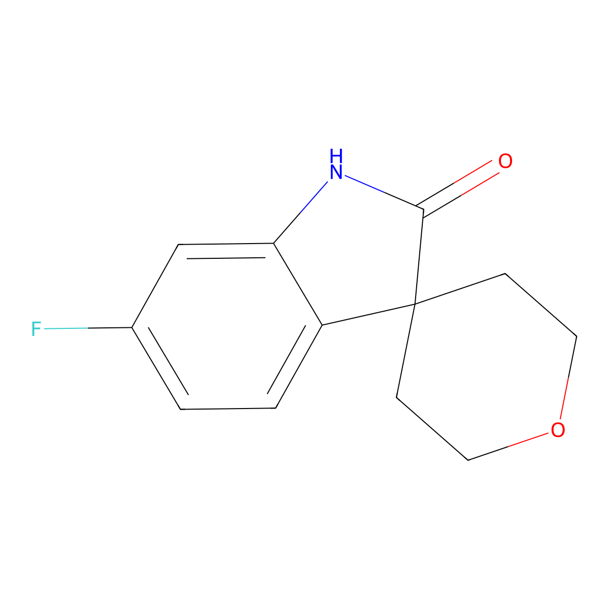6-Fluoro-1H-spiro[indole-3,4'-oxane]-2-one molecular structure, CAS 2167804-44-4