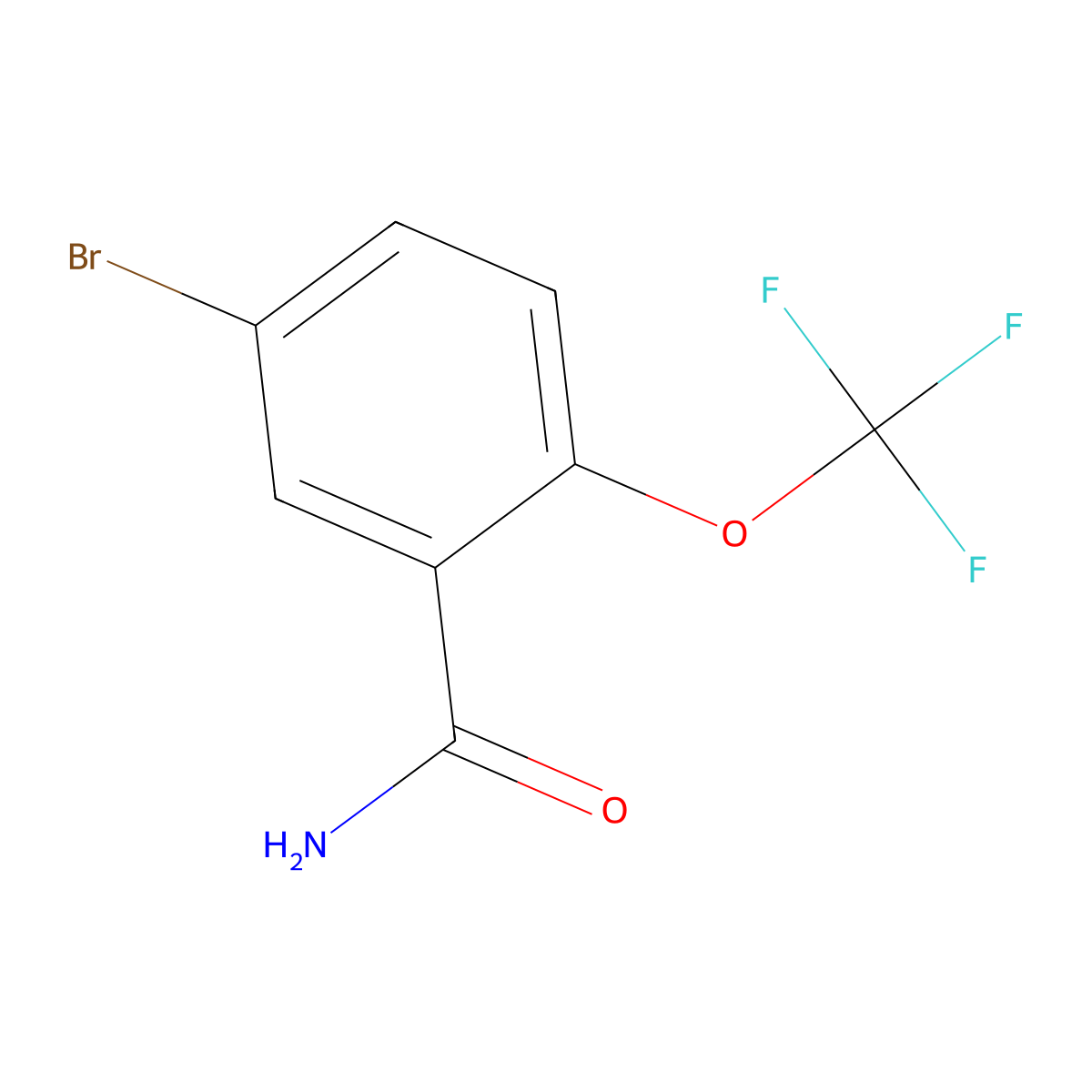 5-Bromo-2-(trifluoromethoxy)benzamide molecular structure, CAS 2167806-24-6