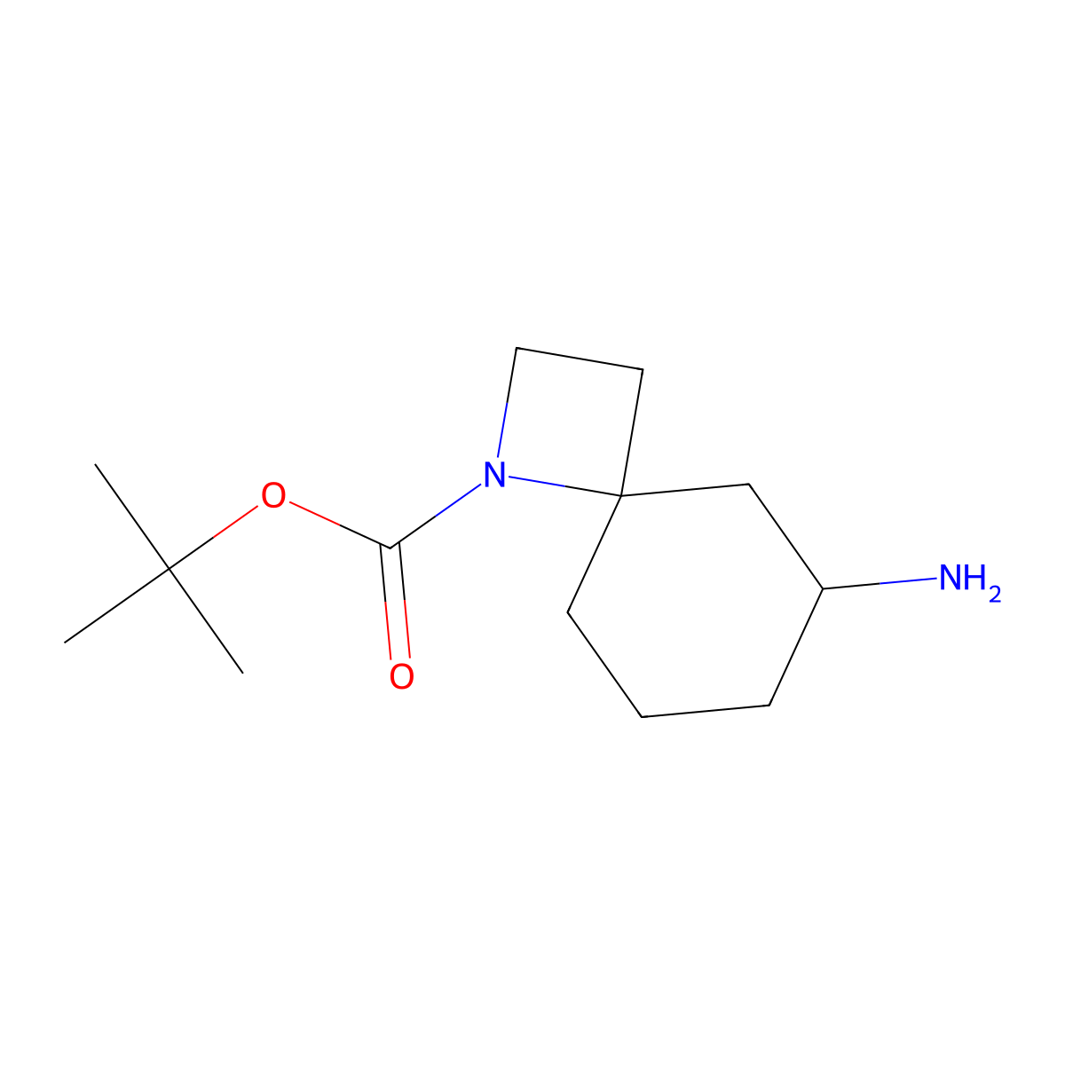 tert-Butyl 6-amino-1-azaspiro[3.5]nonane-1-carboxylate molecular structure, CAS 2167806-50-8