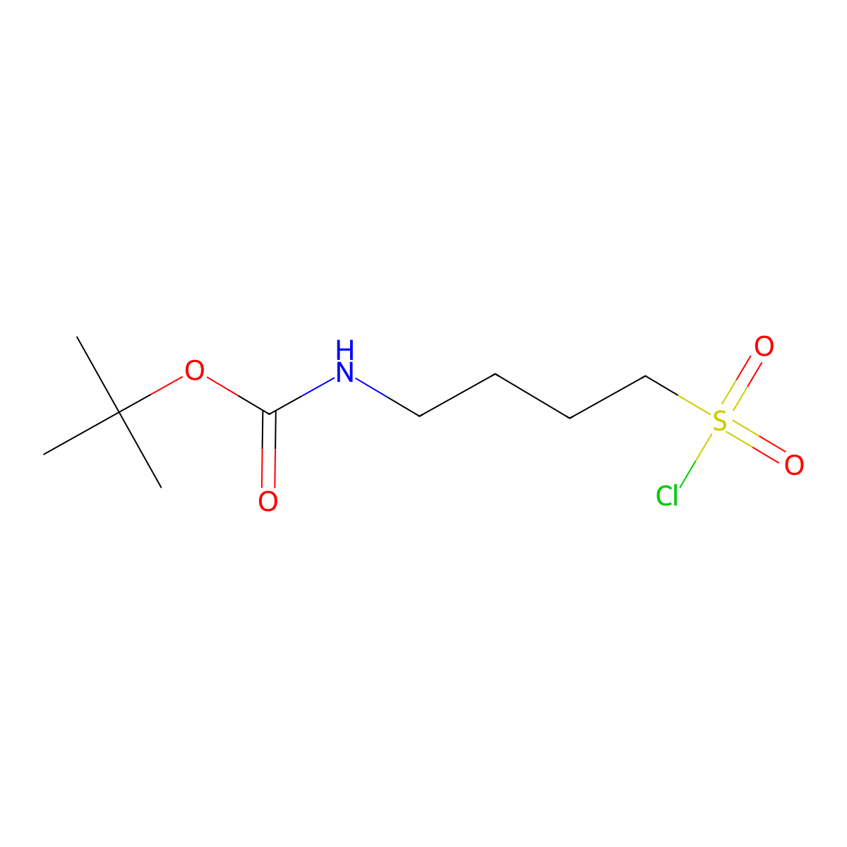 tert-butyl N-(4-(chlorosulfonyl)butyl)carbamate molecular structure, CAS 2167808-49-1